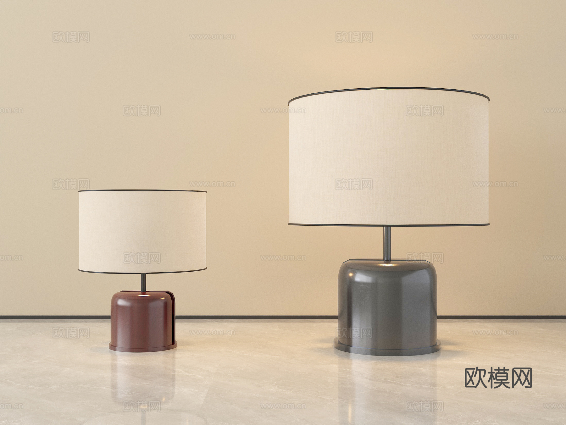 法式台灯 床头台灯 书房台灯su模型