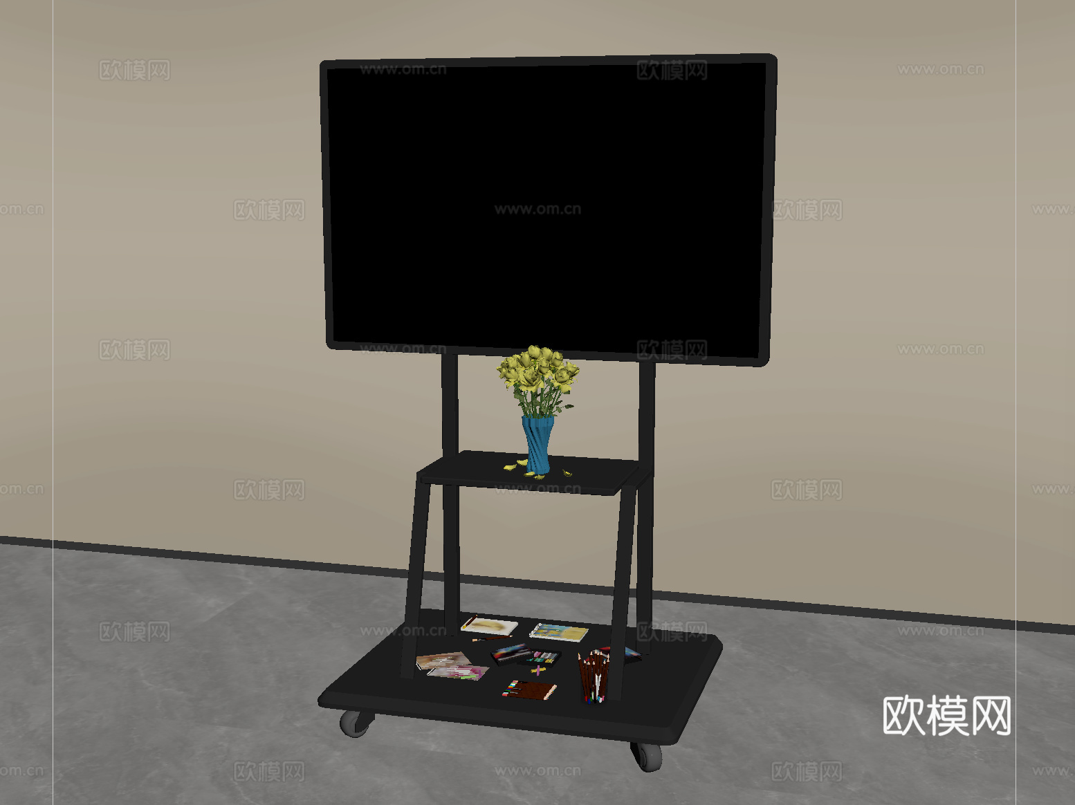 现代智能电视 移动电视 显示屏su模型