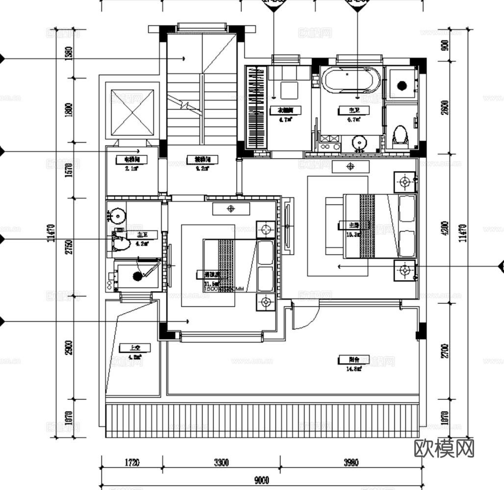 10套新中式风格别墅大平层洋房复式样板间CAD施工图加实景图cad施工图
