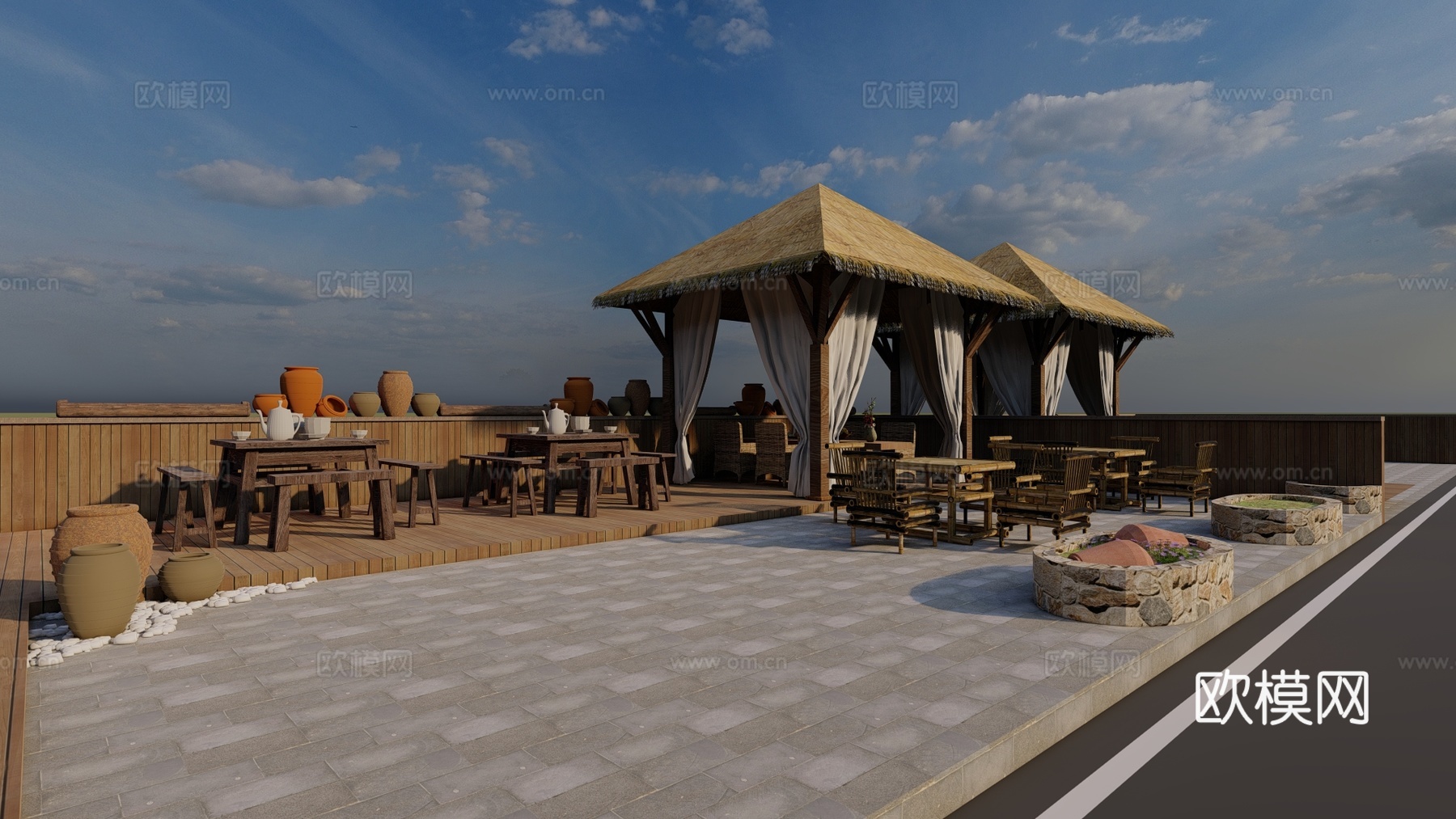 乡村院落su模型