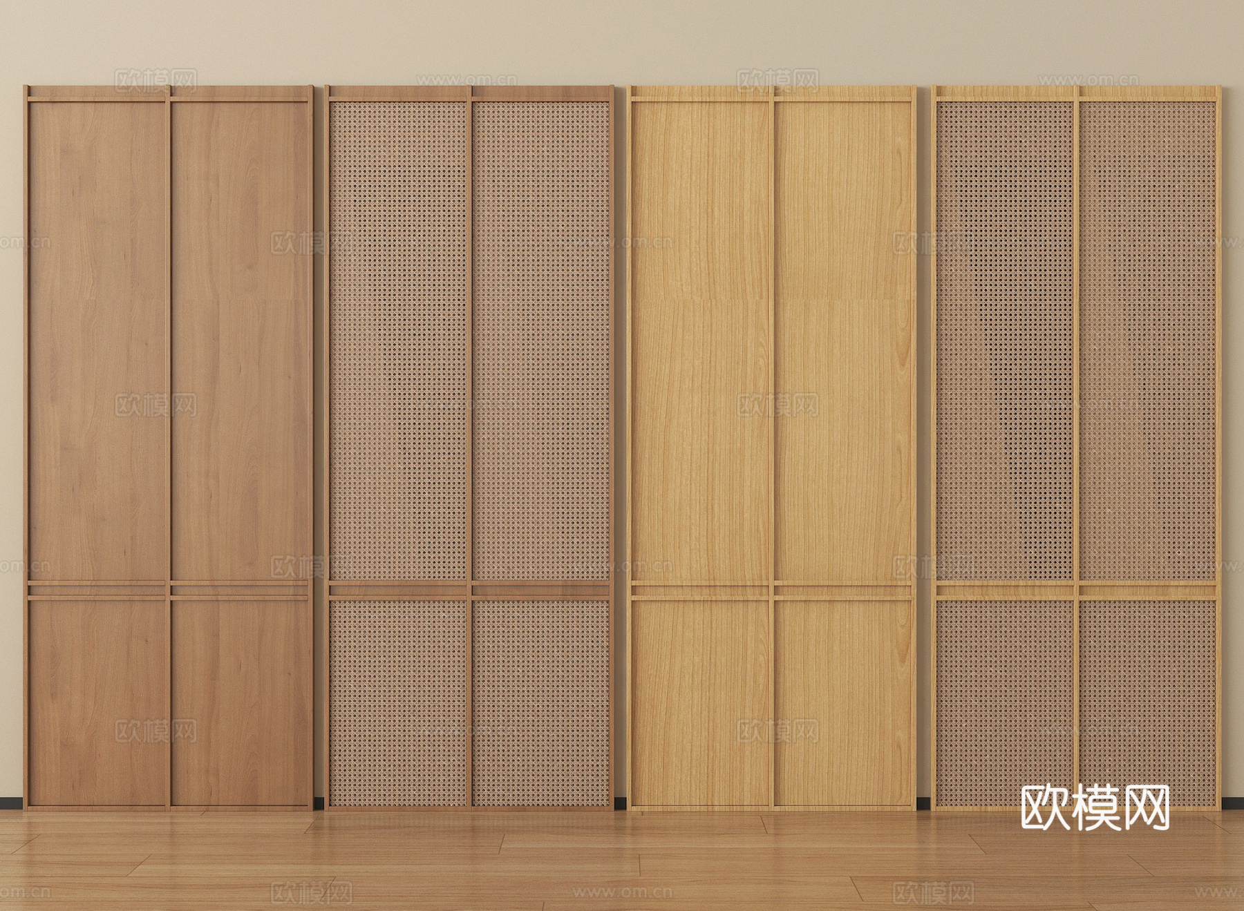 侘寂门板 背景墙 墙板su模型