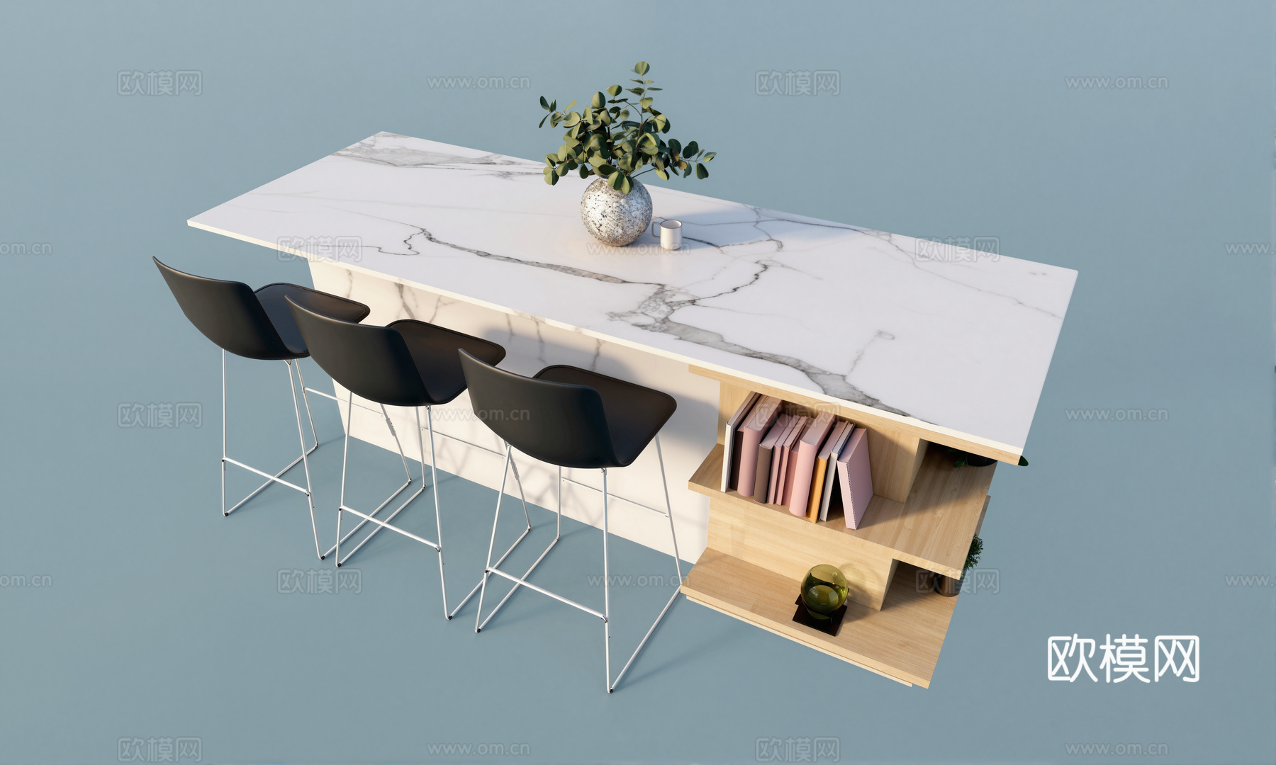 现代水吧台su模型