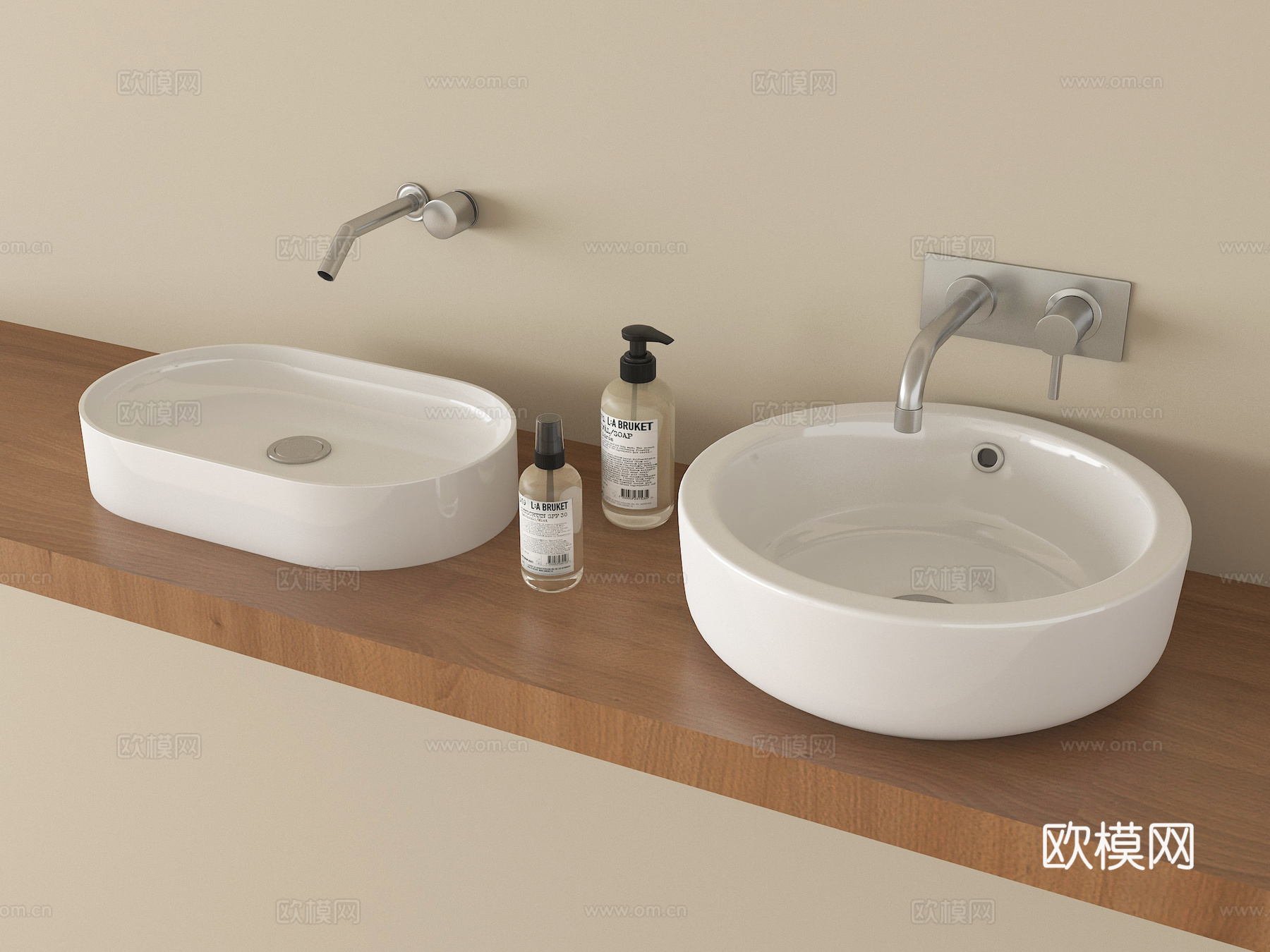 现代陶瓷台盆 台上盆 洗手洗脸盆su模型