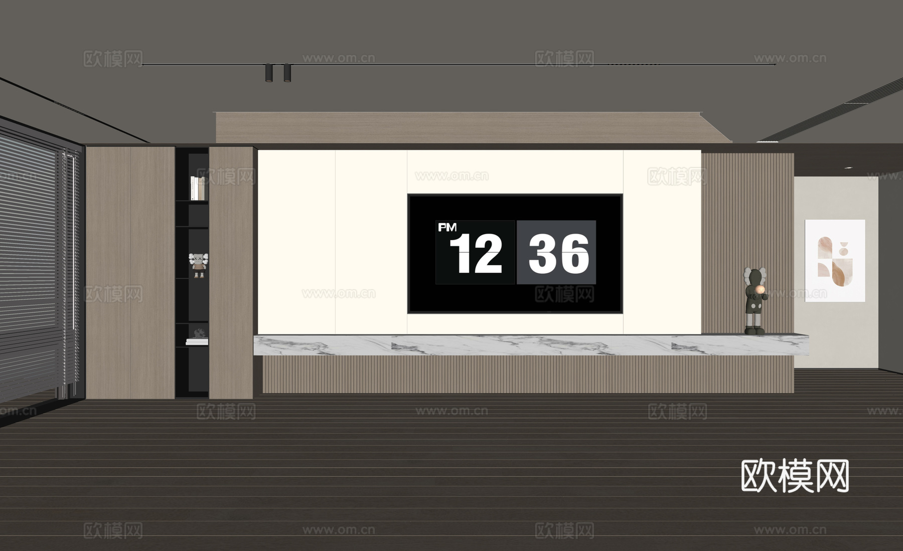 现代客厅 奶油客厅 电视背景墙 客厅背景 奶油风背景墙su模型
