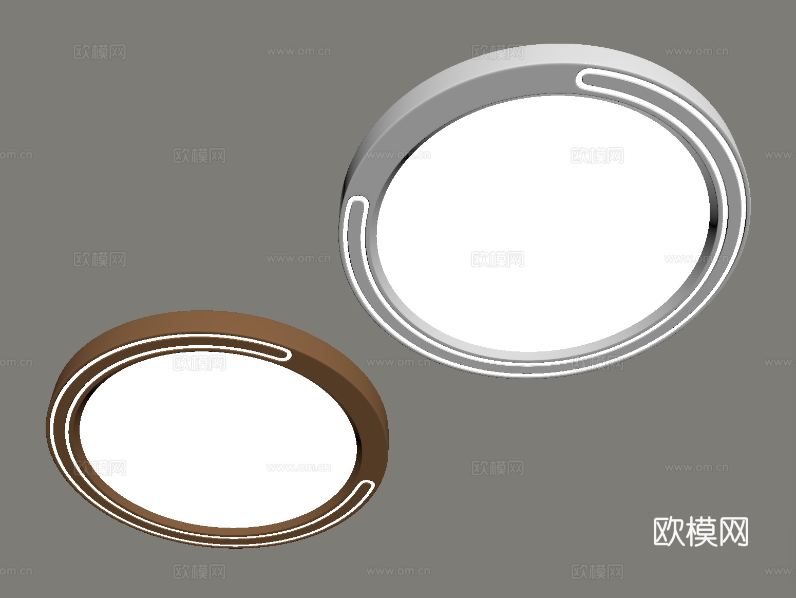 现代中古风吸顶灯su模型