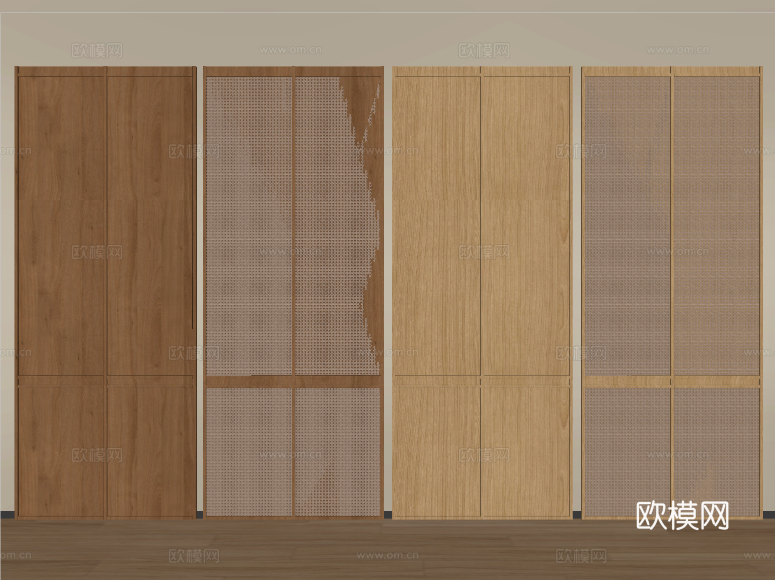 侘寂门板 背景墙 墙板su模型