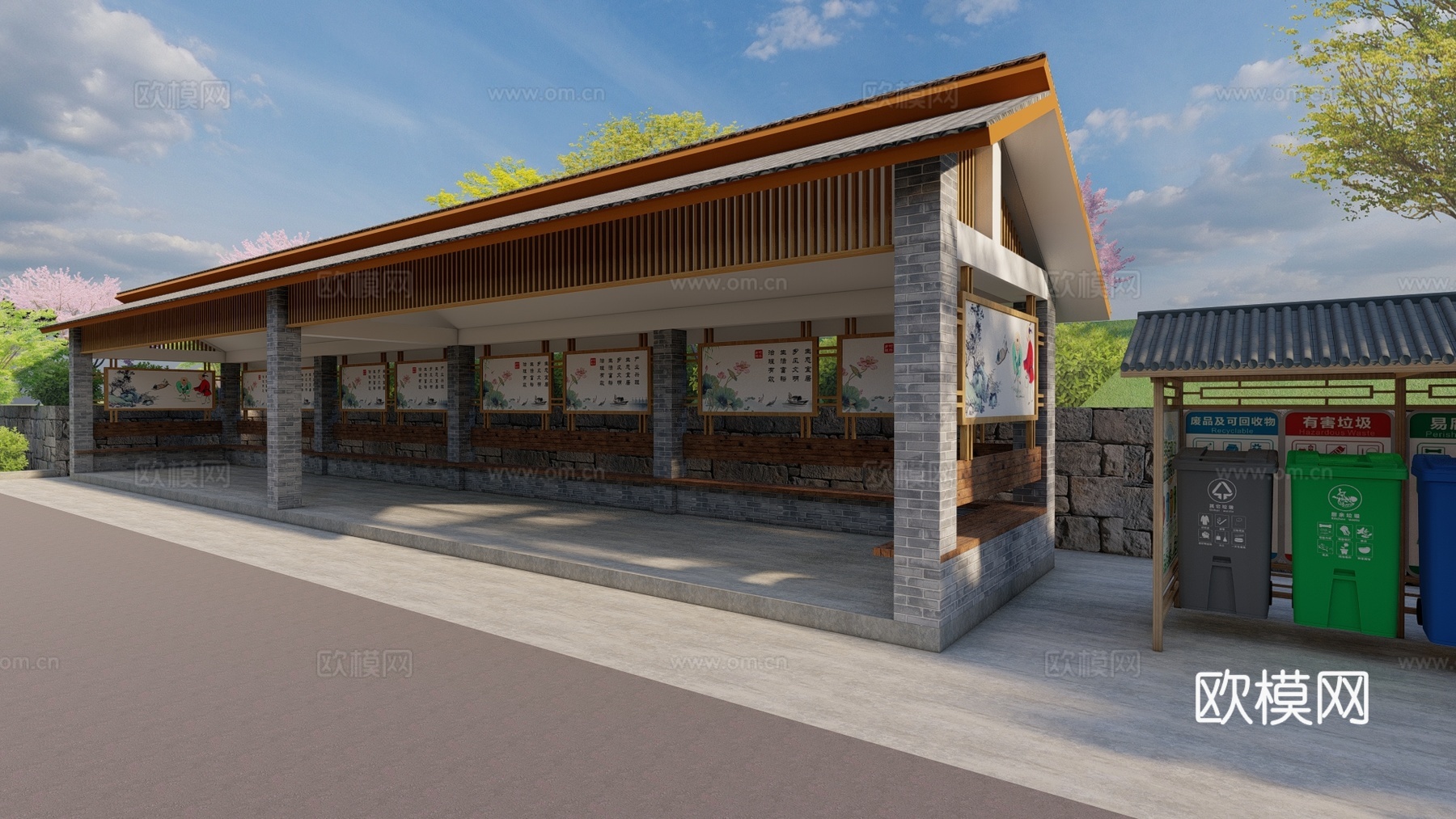 休闲廊亭su模型