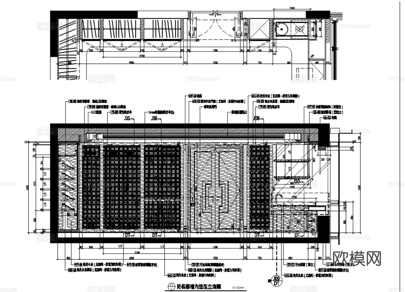 10轻奢现代简约风格样板间别墅大平层住宅CAD附效果图实景图cad施工图