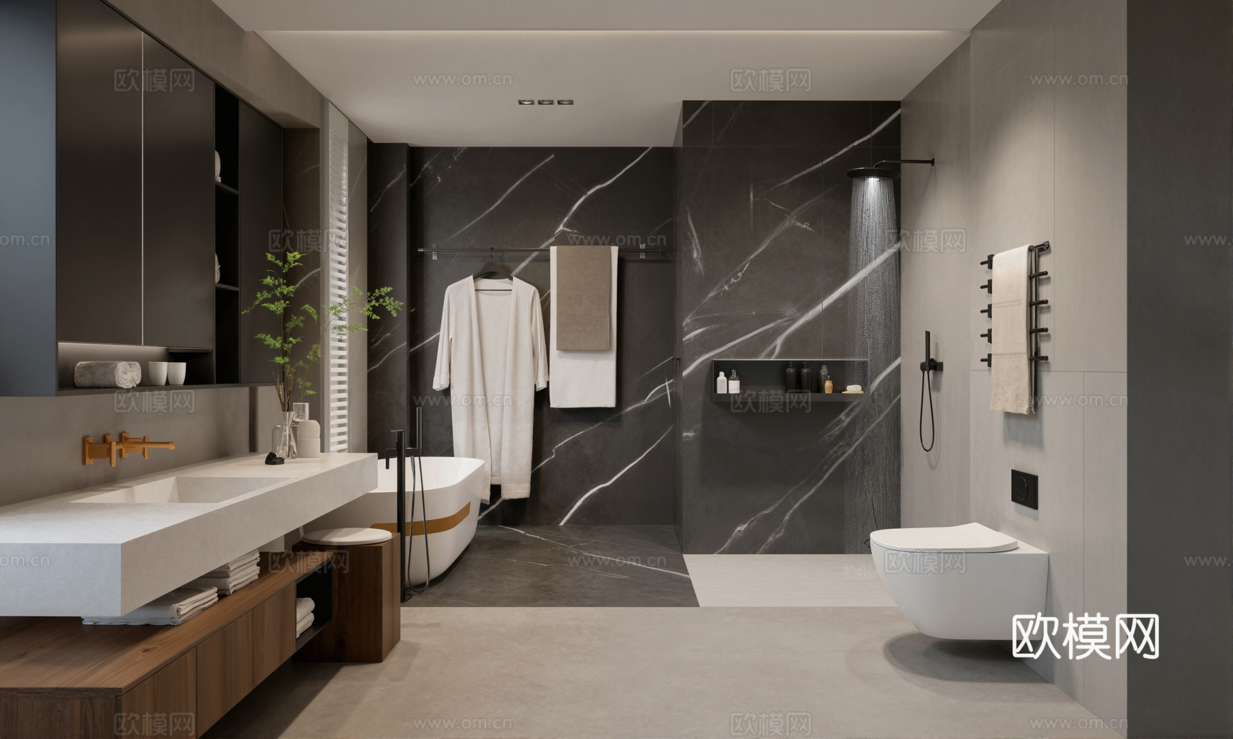 现代家居卫生间su模型