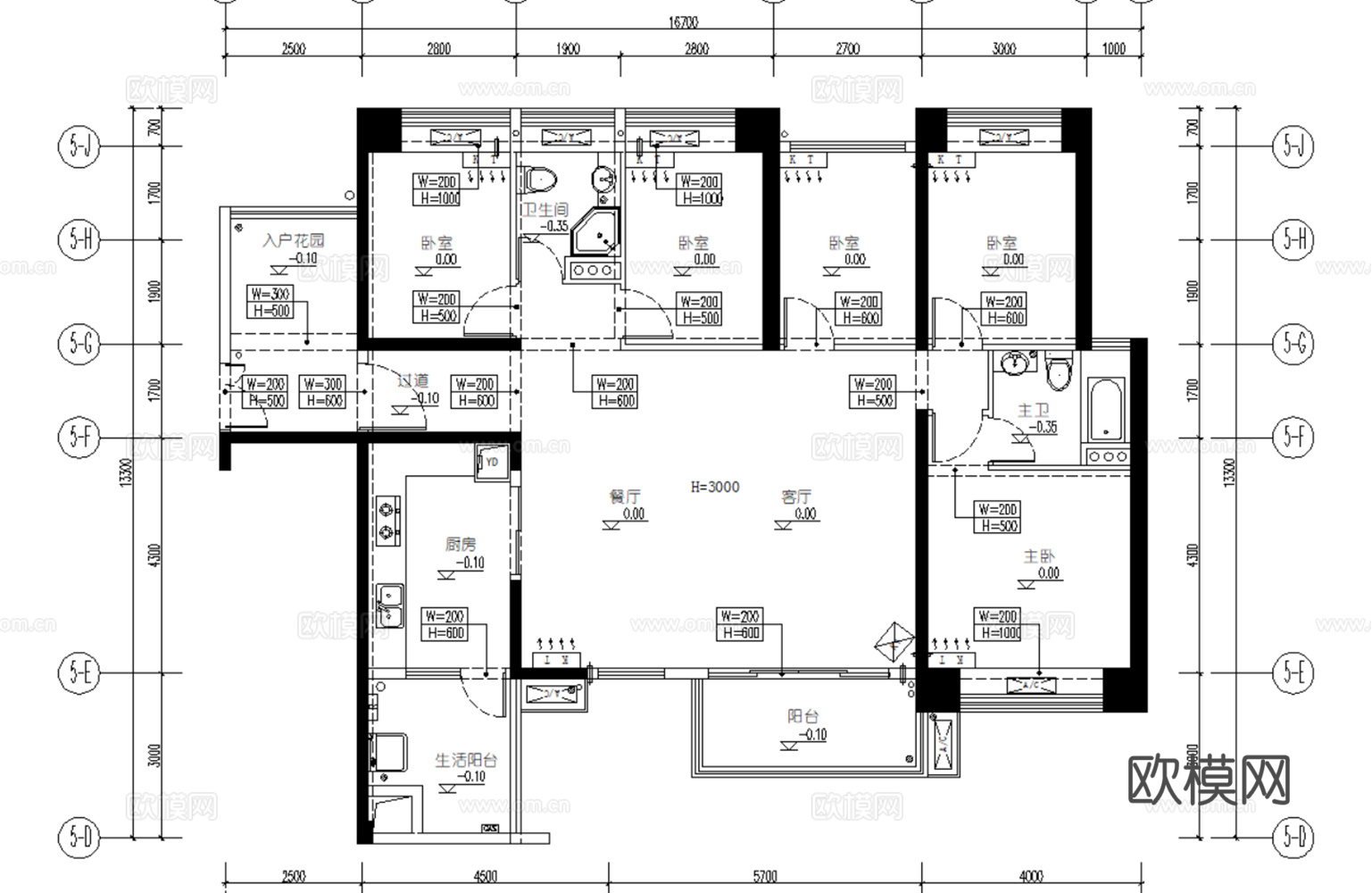 10轻奢现代简约风格样板间别墅大平层住宅CAD附效果图实景图cad施工图