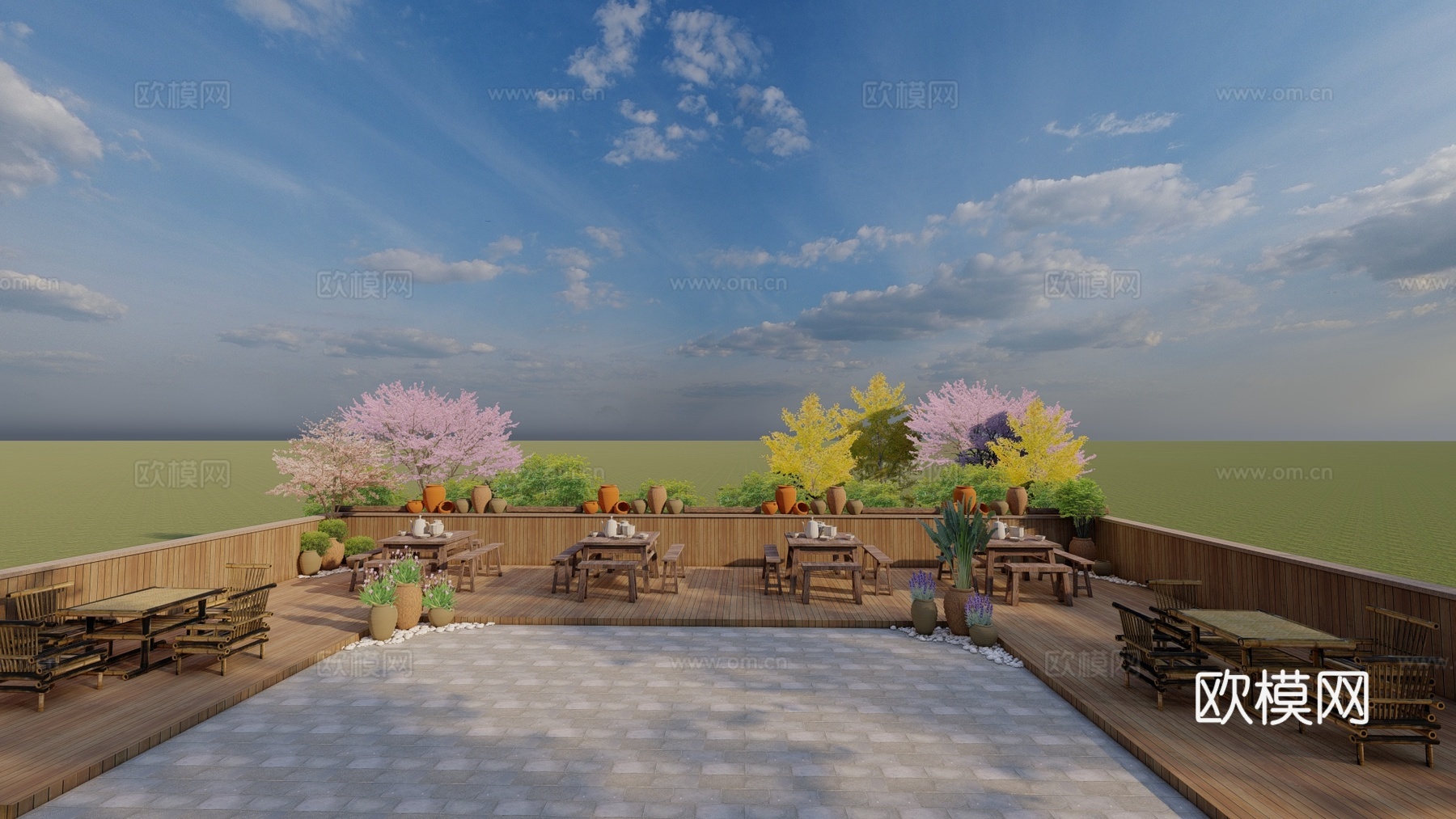 乡村院落su模型