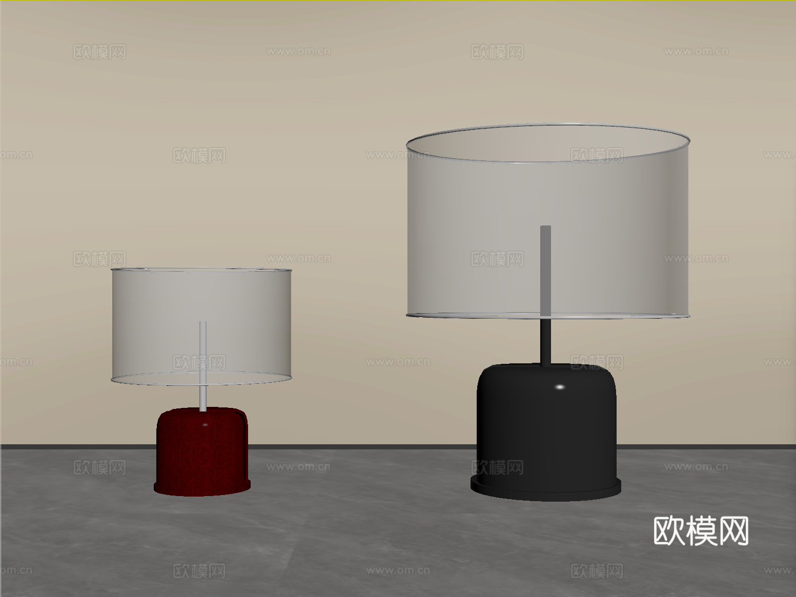 法式台灯 床头台灯 书房台灯su模型