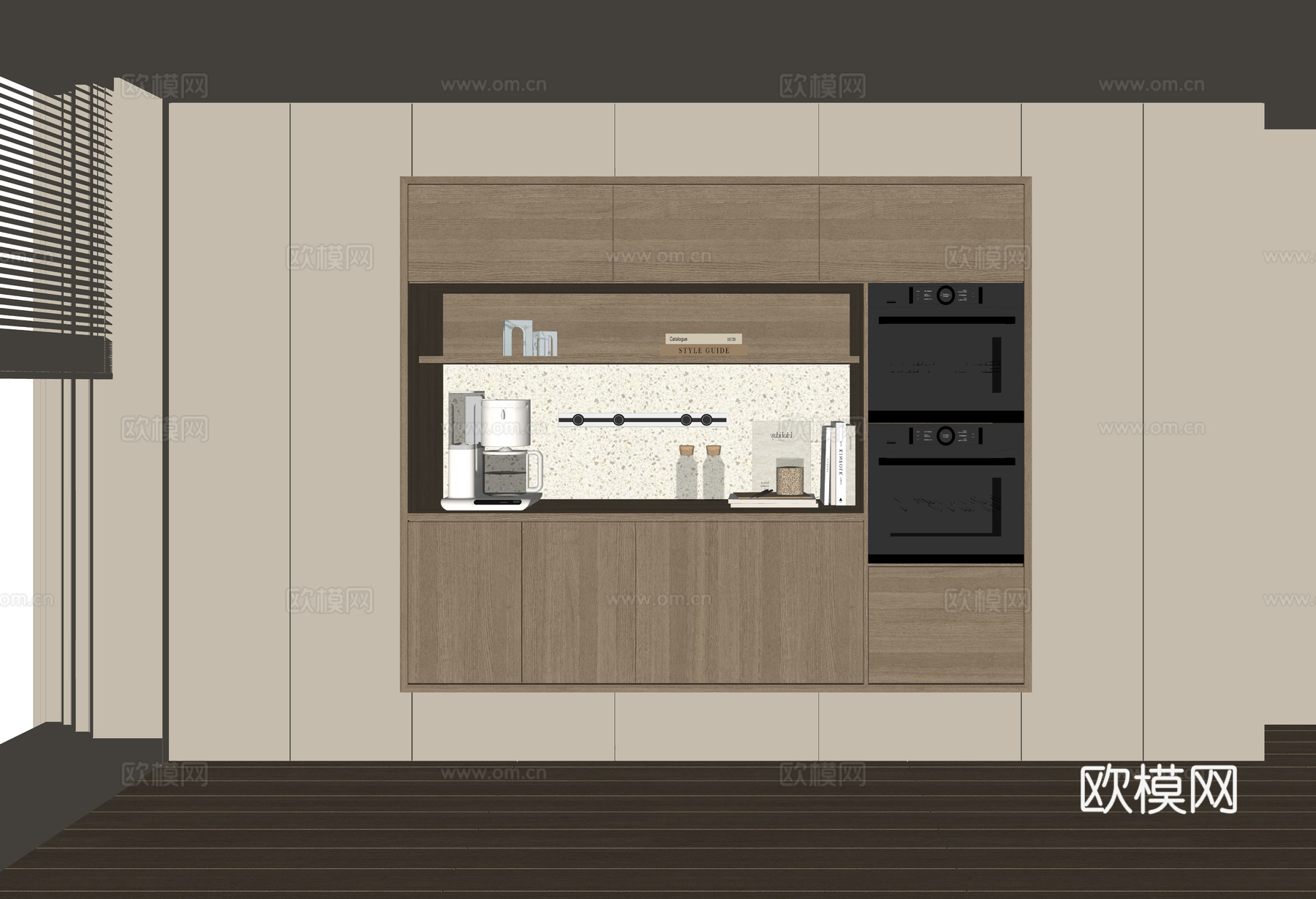 现代酒柜餐边柜su模型