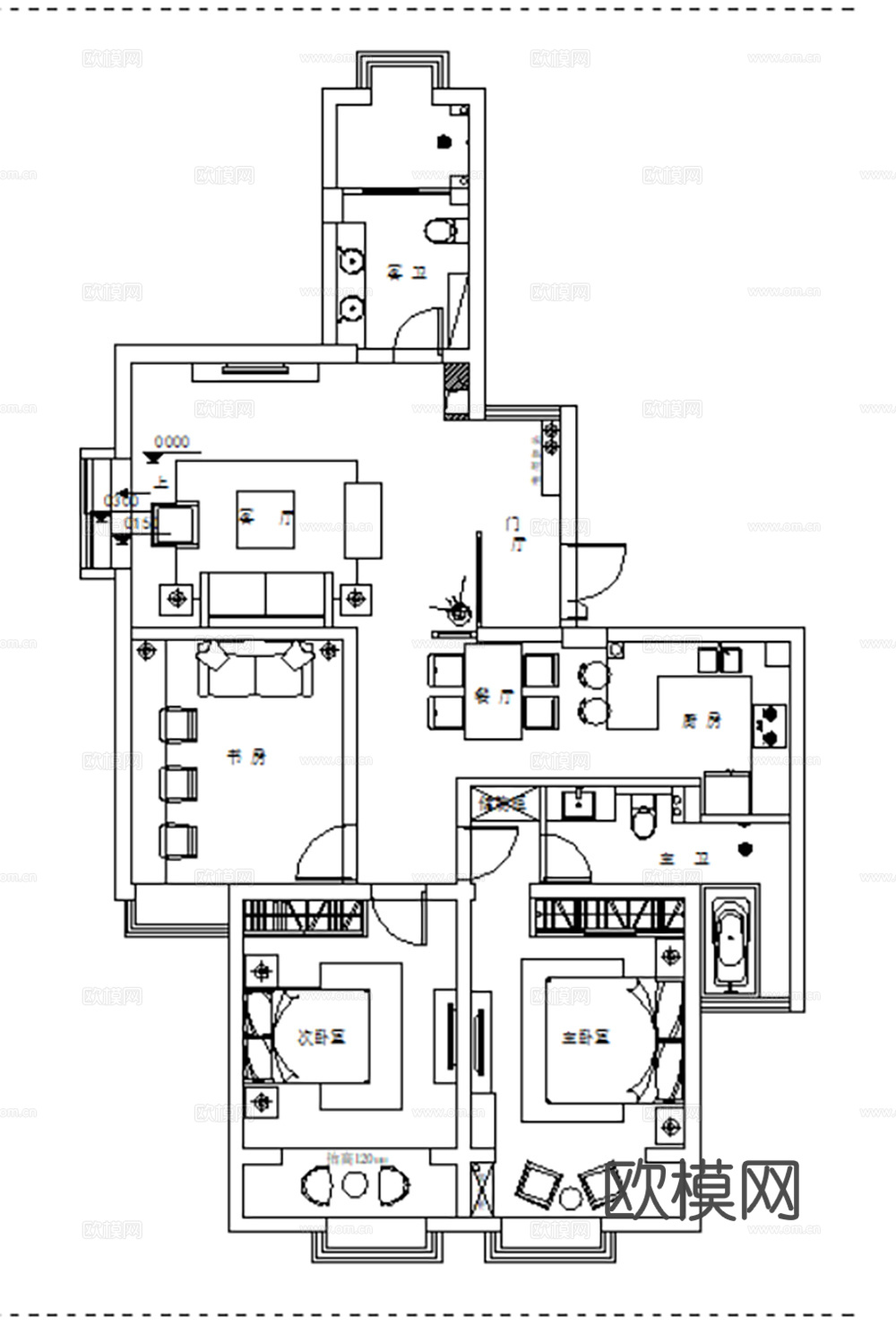 10套现代轻奢简约风格样板间大平层别墅复式CAD施工图附效果cad施工图