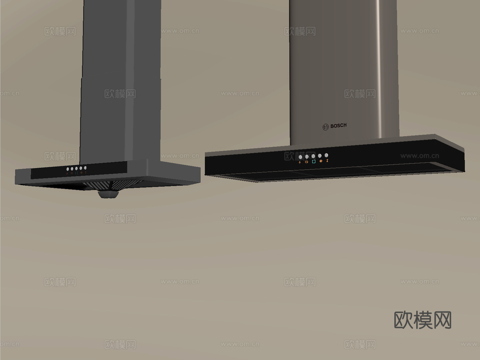 现代抽烟机su模型下载（渲染图2）