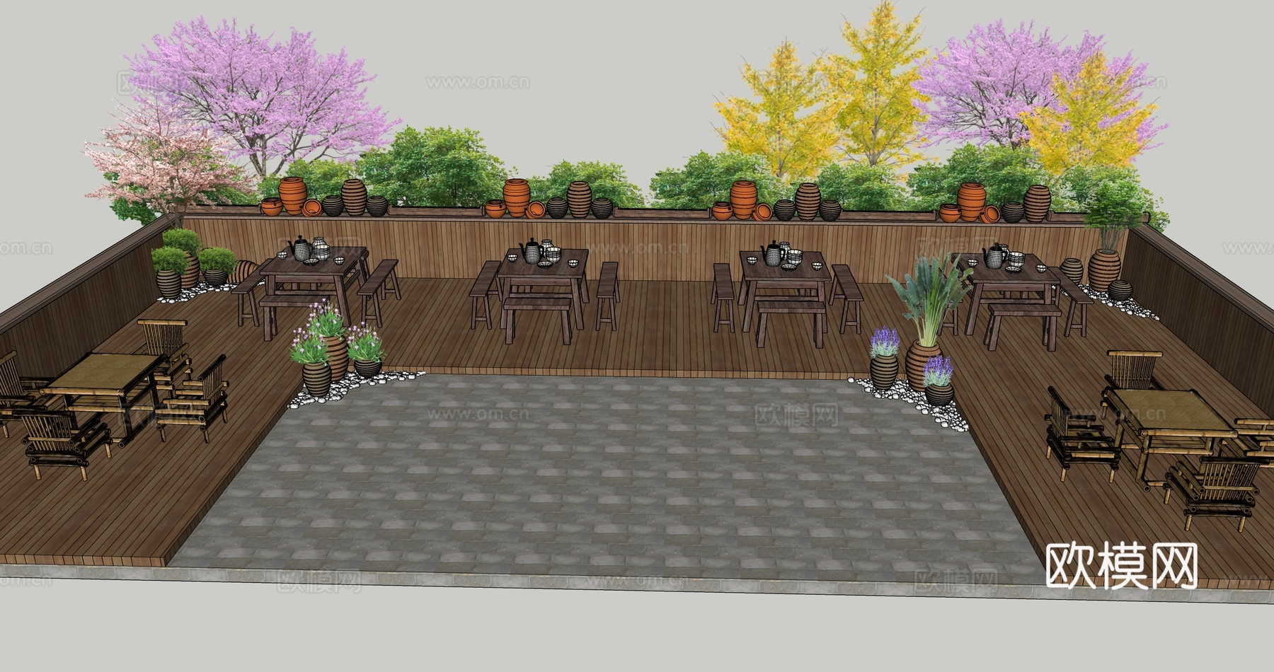 乡村院落su模型