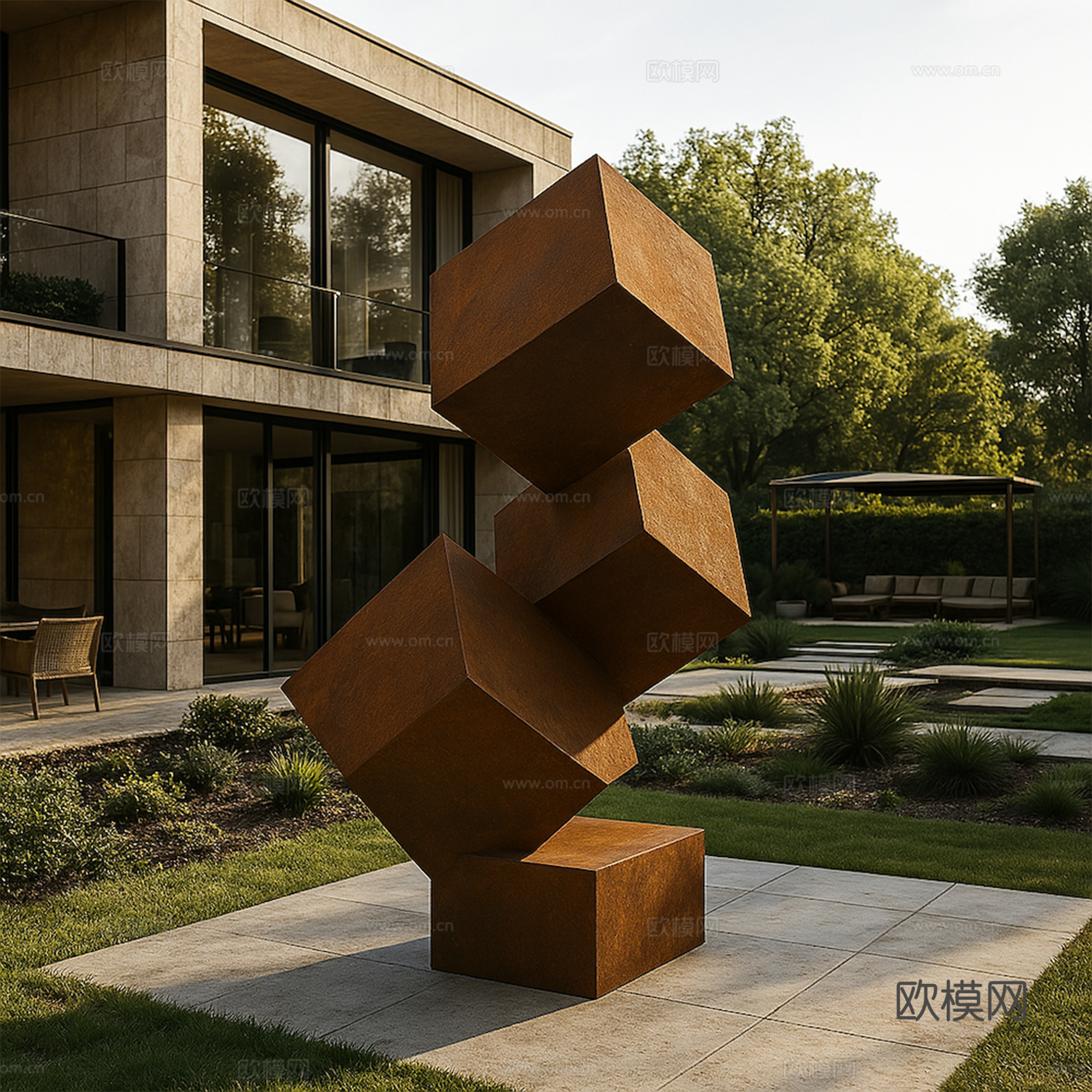 现代景观雕塑su模型