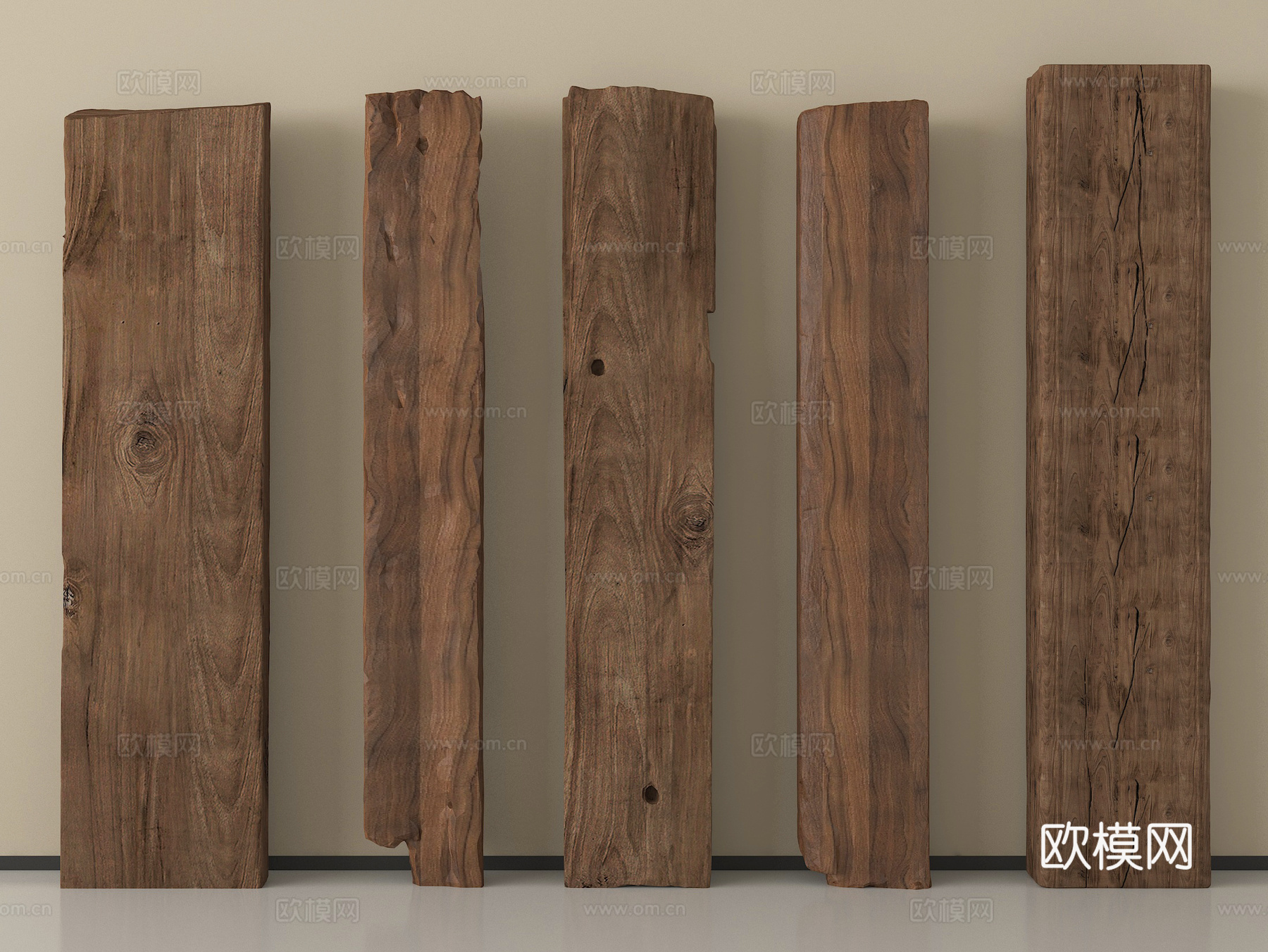 现代柱子 老木头柱子 木板 木梁su模型
