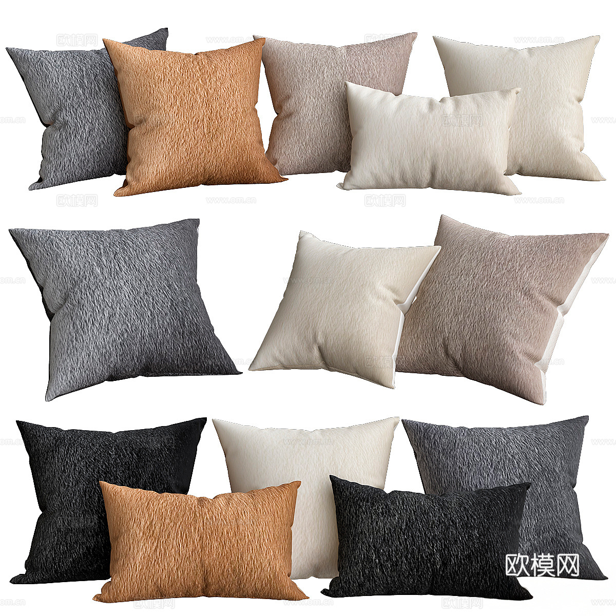 Suri羊驼枕套 - 方形3d模型下载