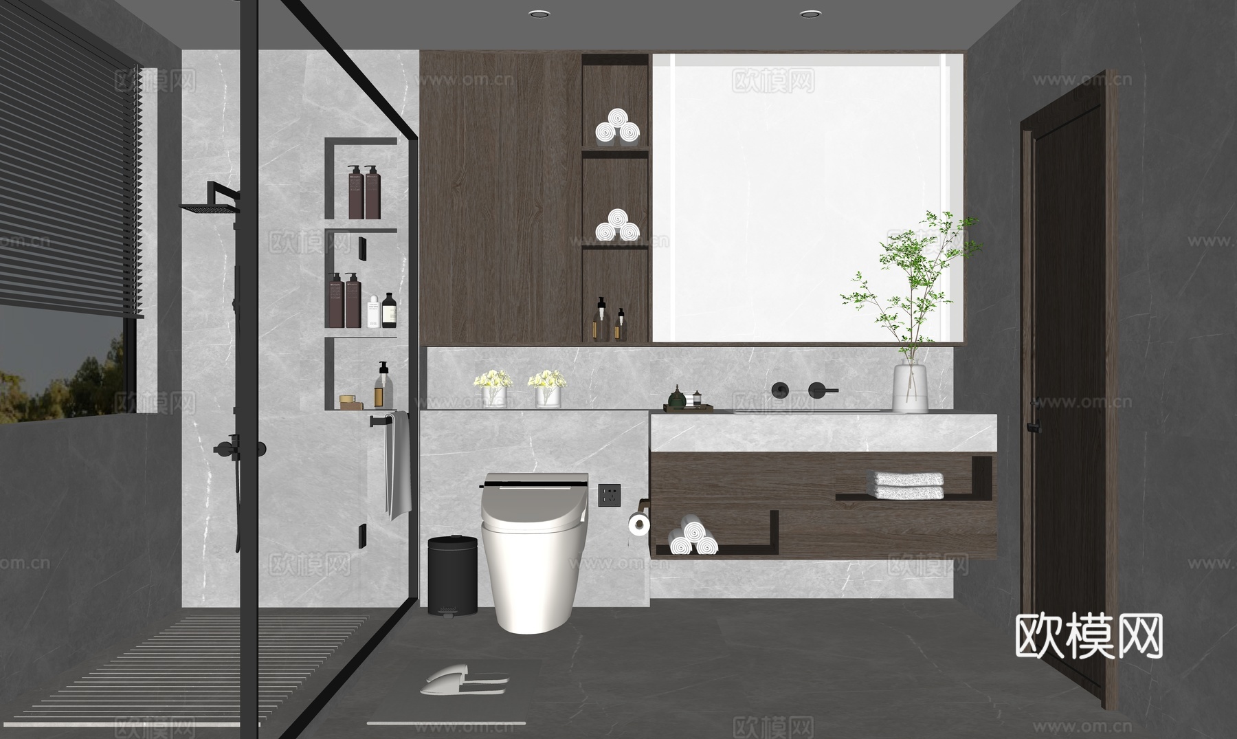 现代家居卫生间su模型