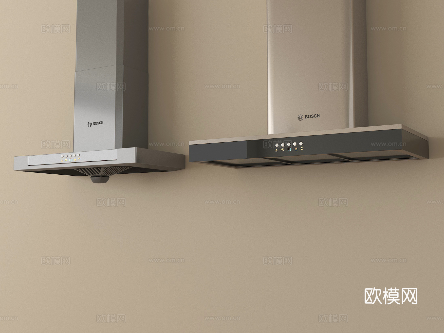 现代抽烟机su模型下载（渲染图1）