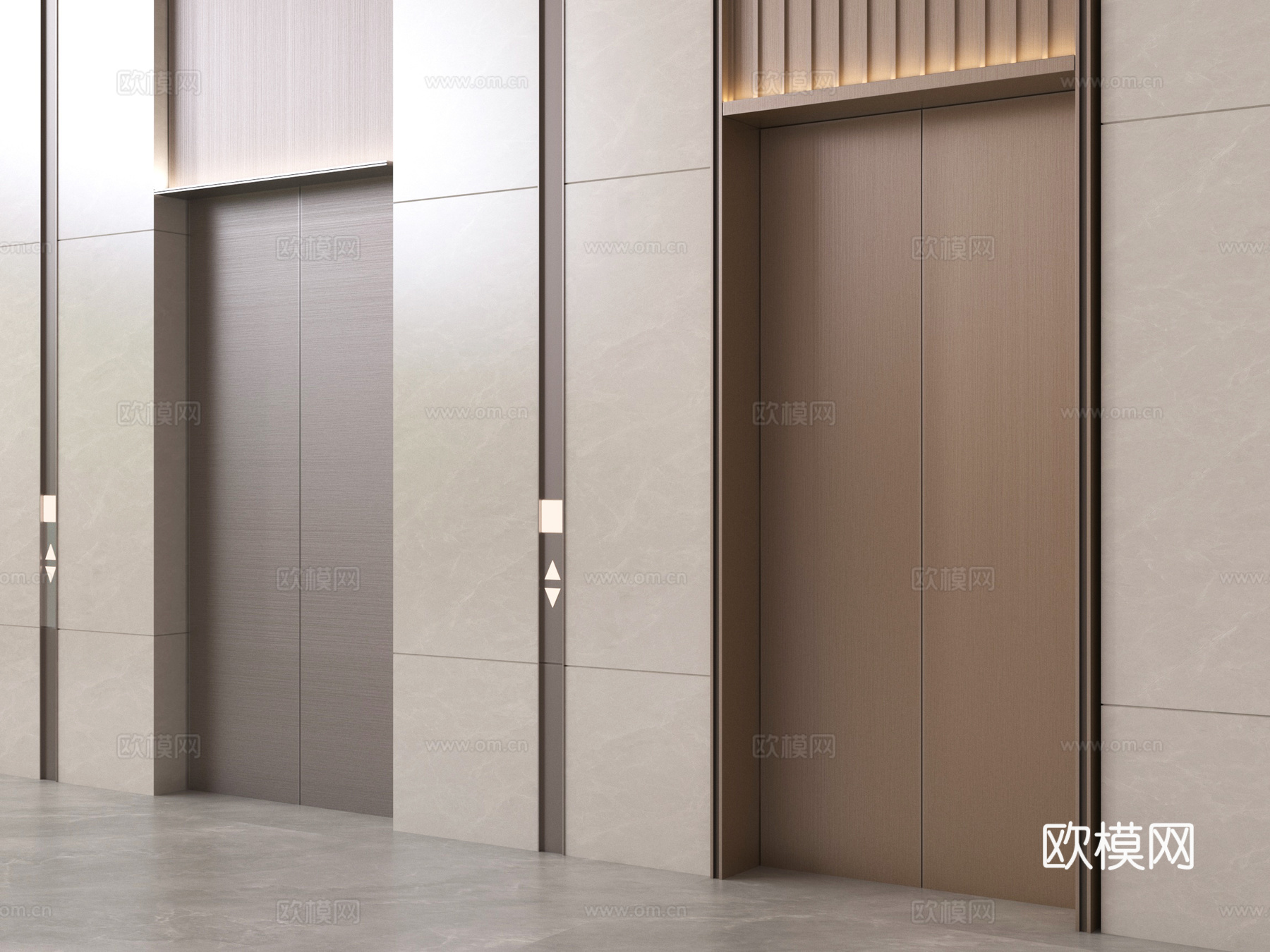 现代电梯 电梯间 升降梯 电梯按键su模型