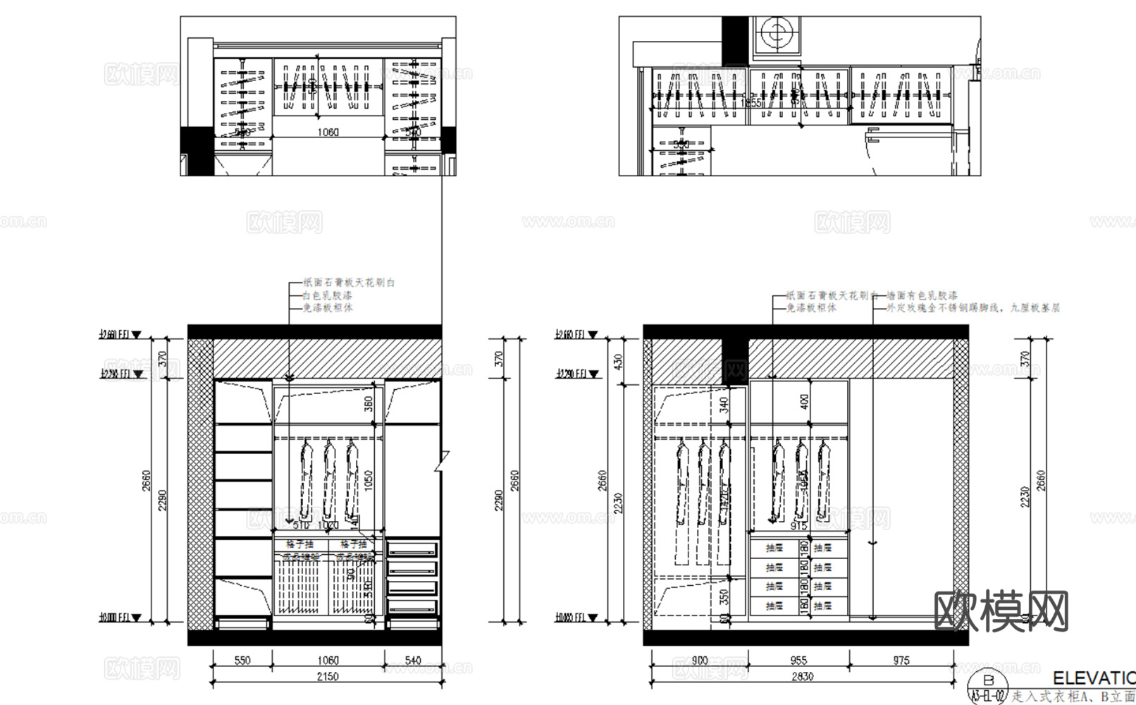 10现代简约轻奢风格大平层样板间别墅复式CAD施工图附效果图cad施工图