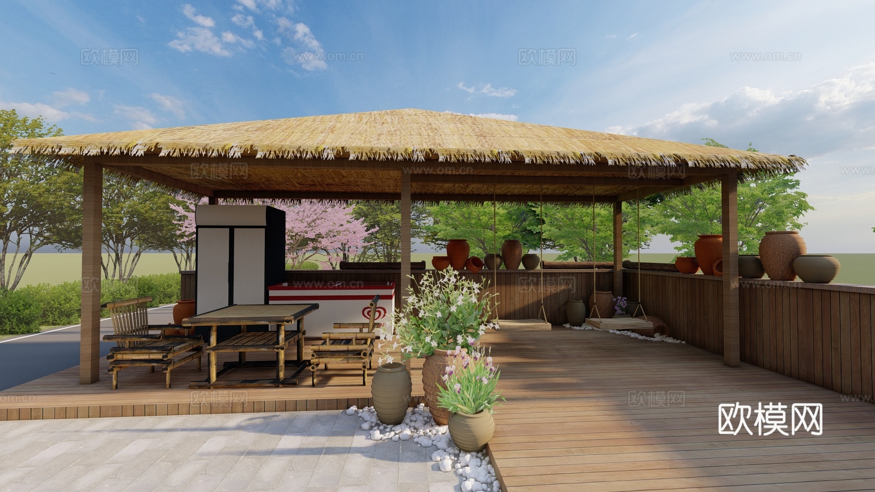 乡村院落su模型