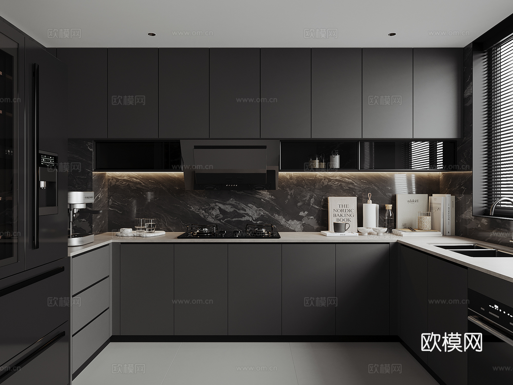 现代家居厨房su模型