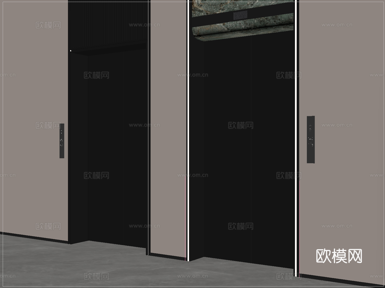 现代电梯 电梯间 升降梯 电梯按键su模型