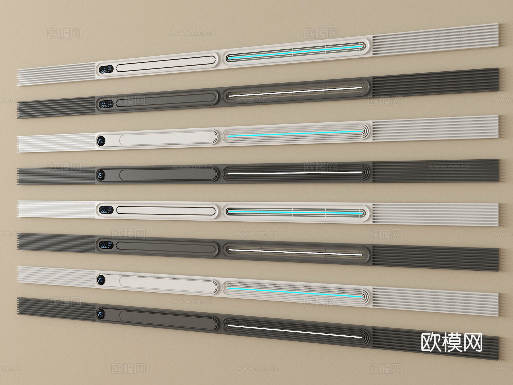 现代浴霸出风口 线型浴霸su模型