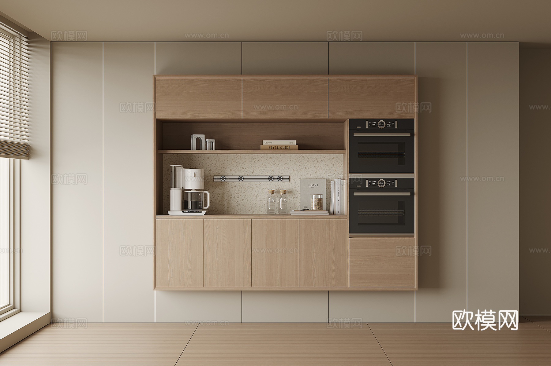 现代酒柜餐边柜su模型