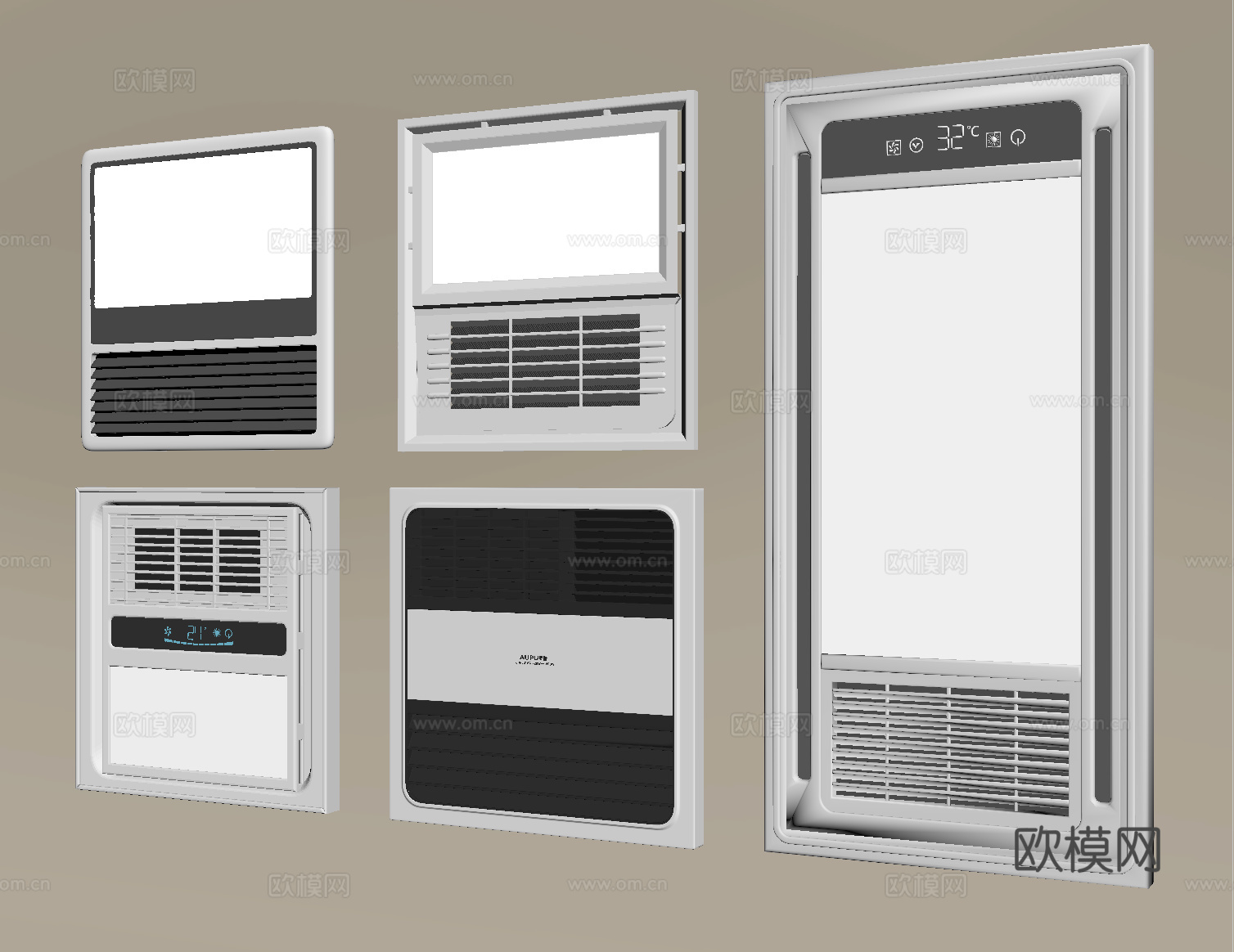 现代浴霸 集成浴霸 排风扇su模型