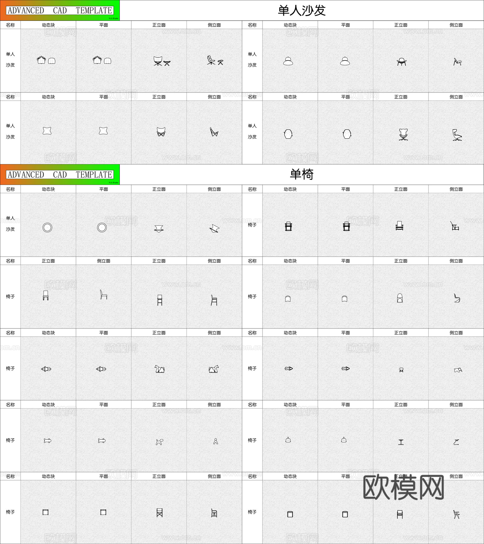超全面最新款CAD动态图库合集——YLD.Studiocad施工图