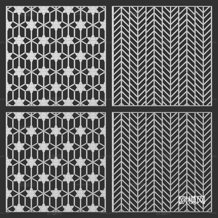 方形装饰板套装73d模型下载（渲染图7）