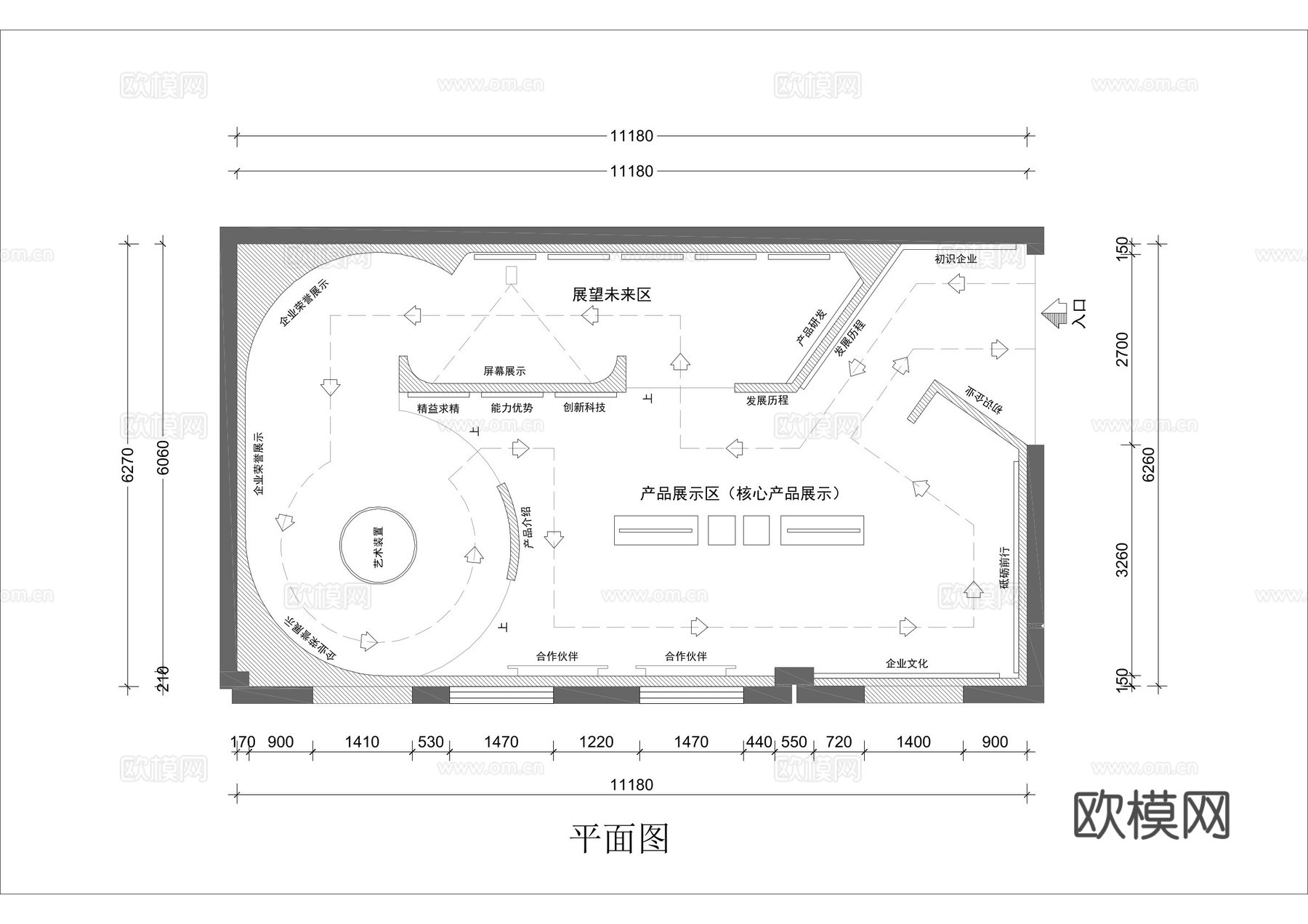 科技展厅cad施工图
