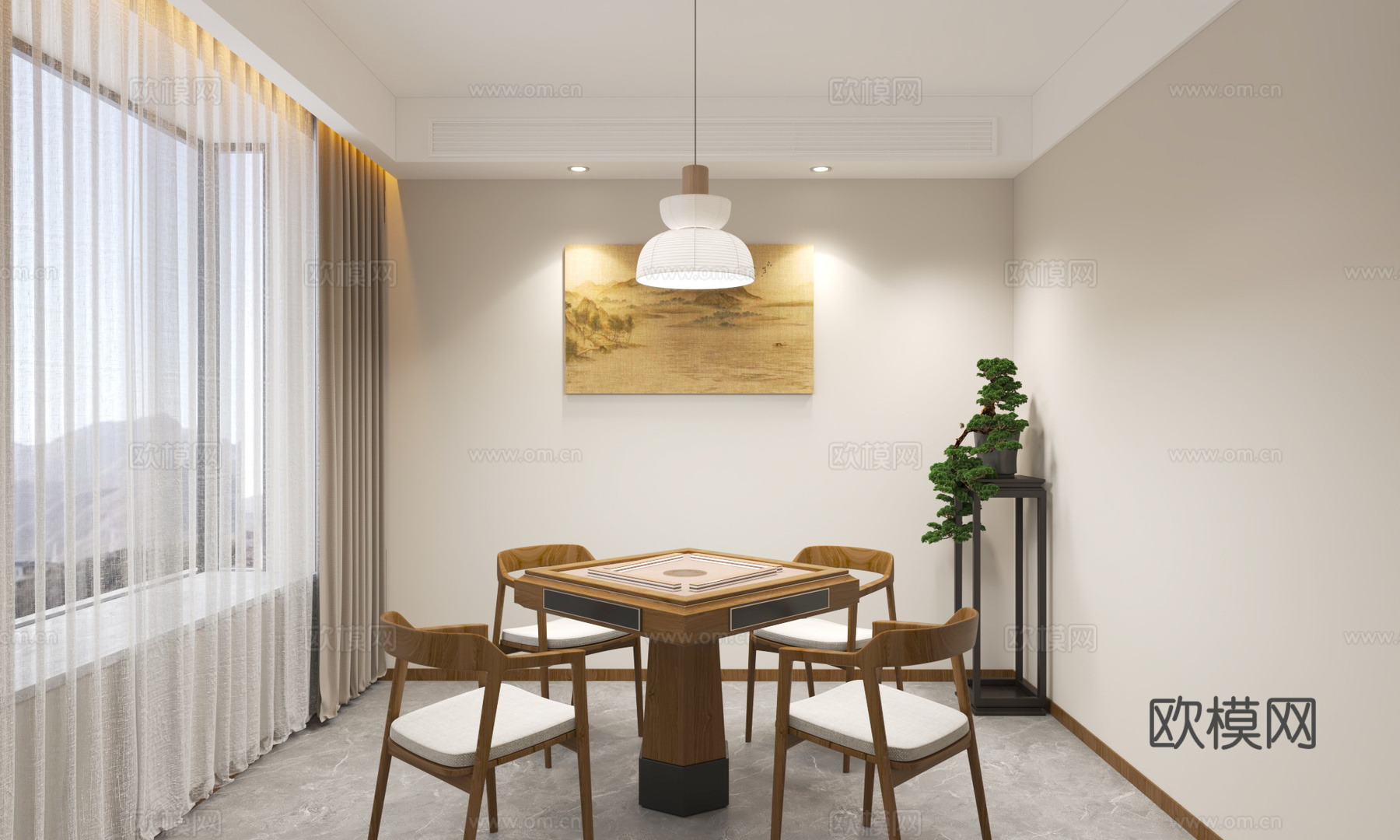 KTV棋牌室卫生间3d模型下载（渲染图3）