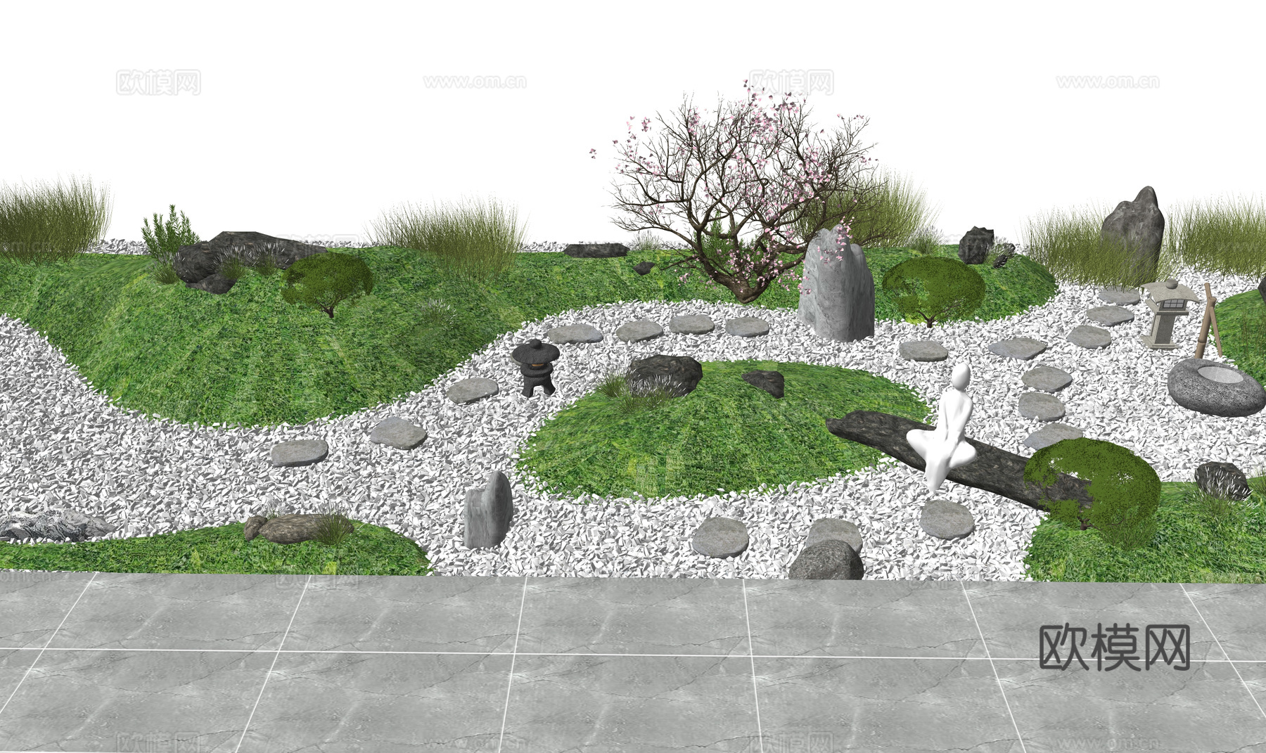 微景观 门 庭院门 室内造景 造景 草坪灯 庭院su模型