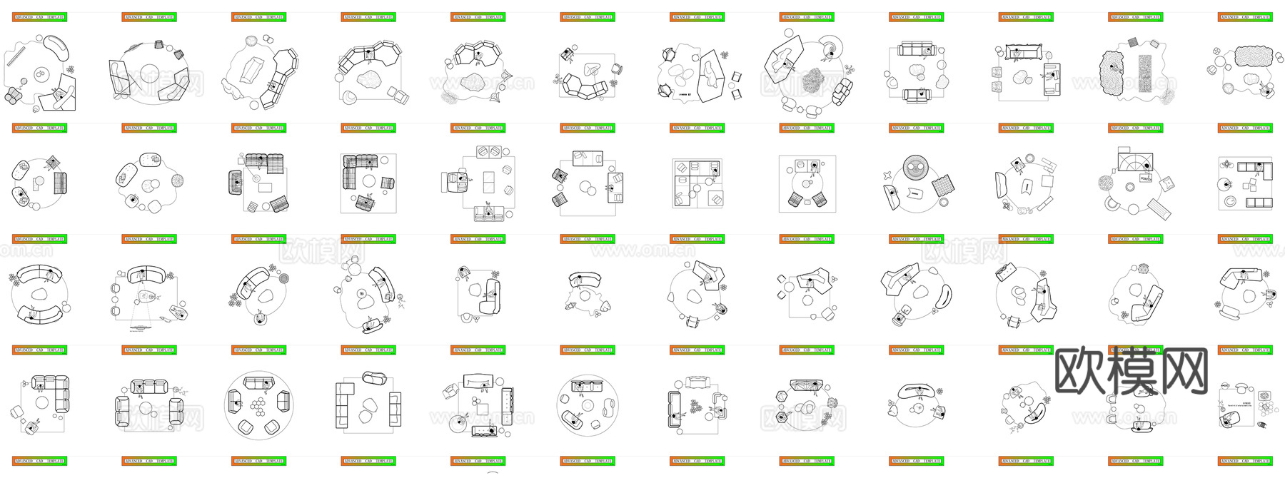 设计师必备经典家具组合模块CAD图库cad施工图