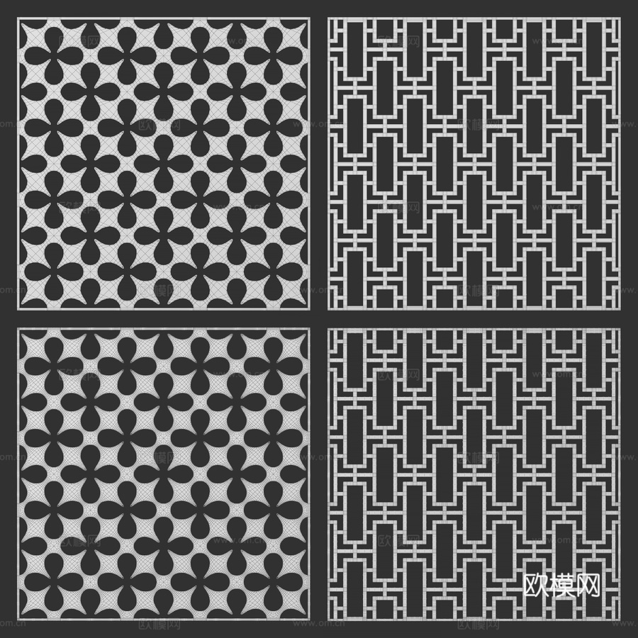 方形装饰板套装73d模型下载（渲染图6）