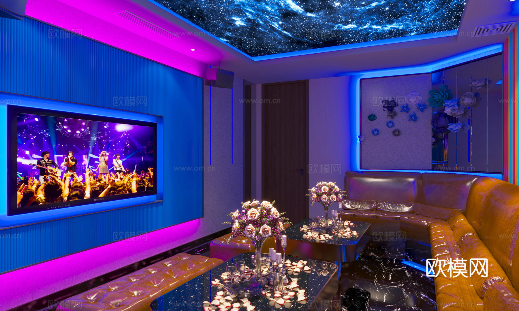 KTV棋牌室卫生间3d模型下载（渲染图1）