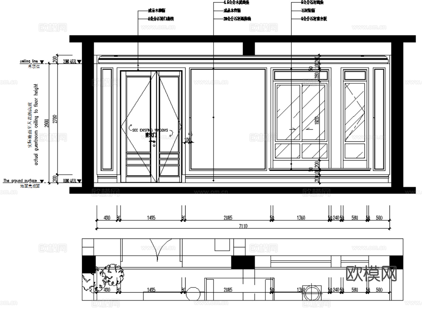 10套新中式风格样板间别墅大平层复式住宅CAD施工图附效果图cad施工图