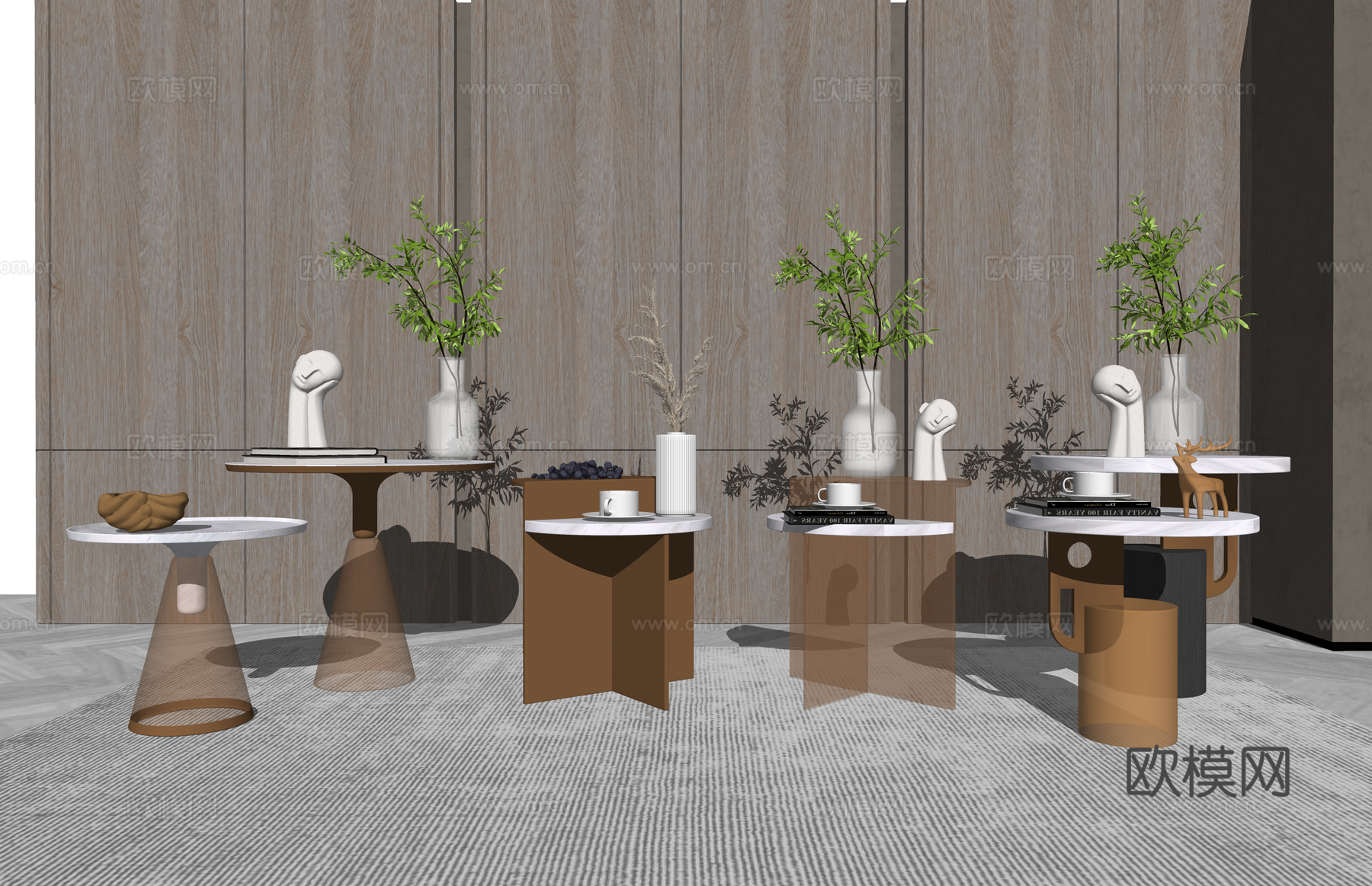 小品 器具 茶几 茶桌 茶台 茶具 茶桌椅su模型