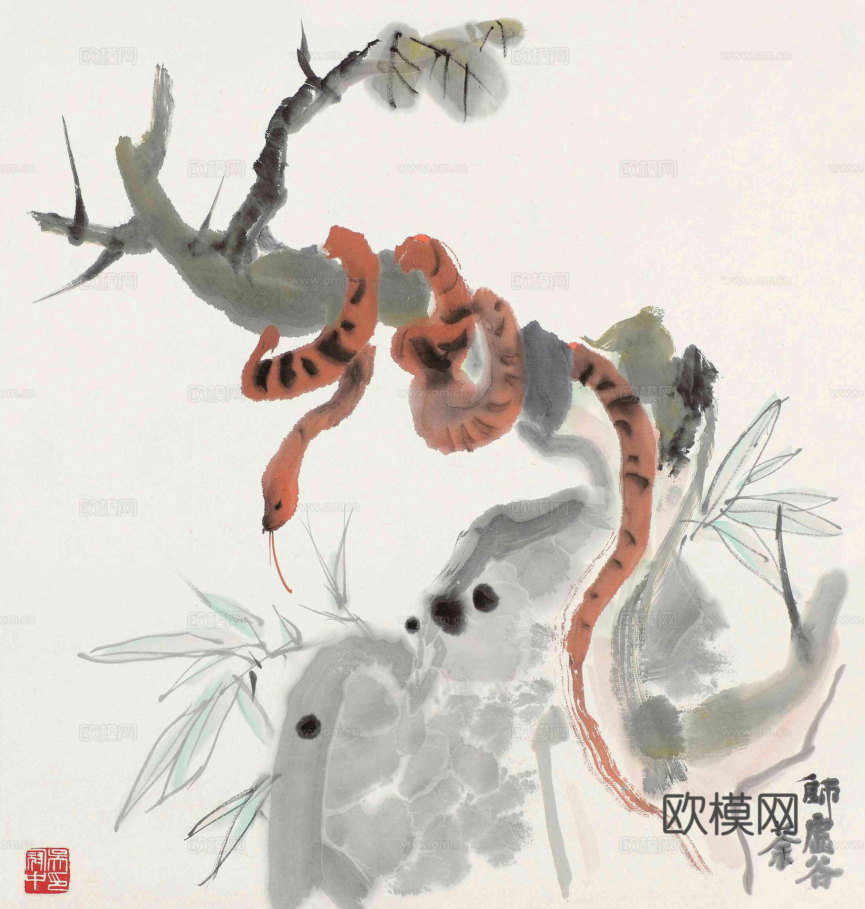 吴冠中绘画作品，写意水墨画，近现代水墨画，写意江南古镇水墨画下载