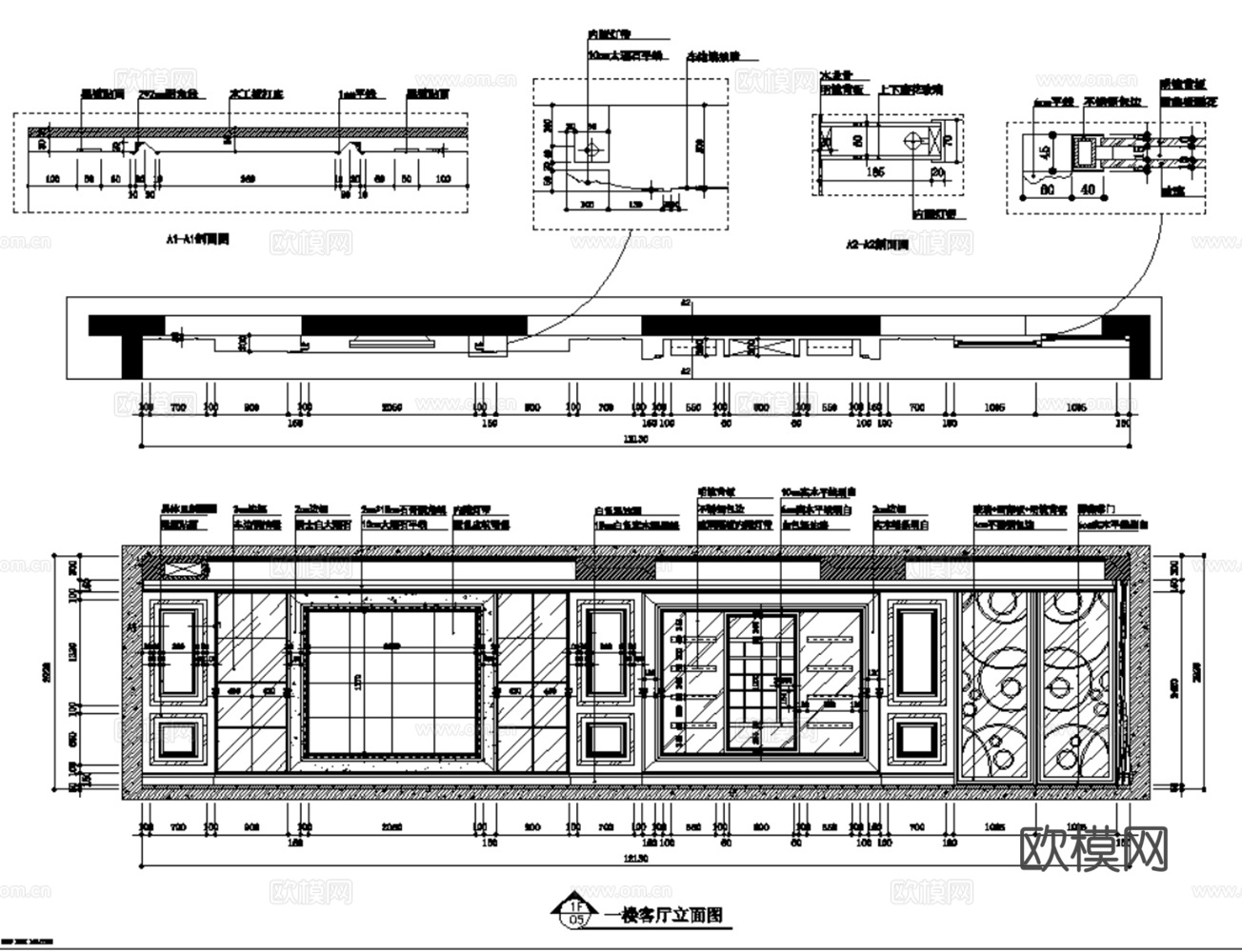 10套欧式风格样板间大平层别墅复式住宅CAD附效果图实景图cad施工图