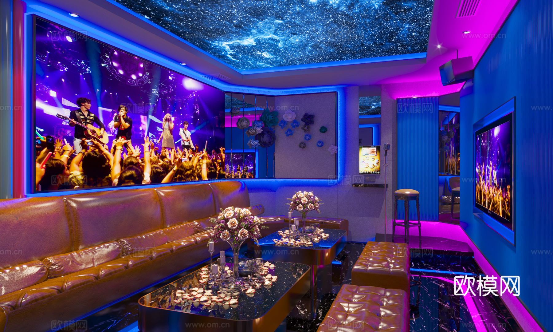 KTV棋牌室卫生间3d模型下载（渲染图2）