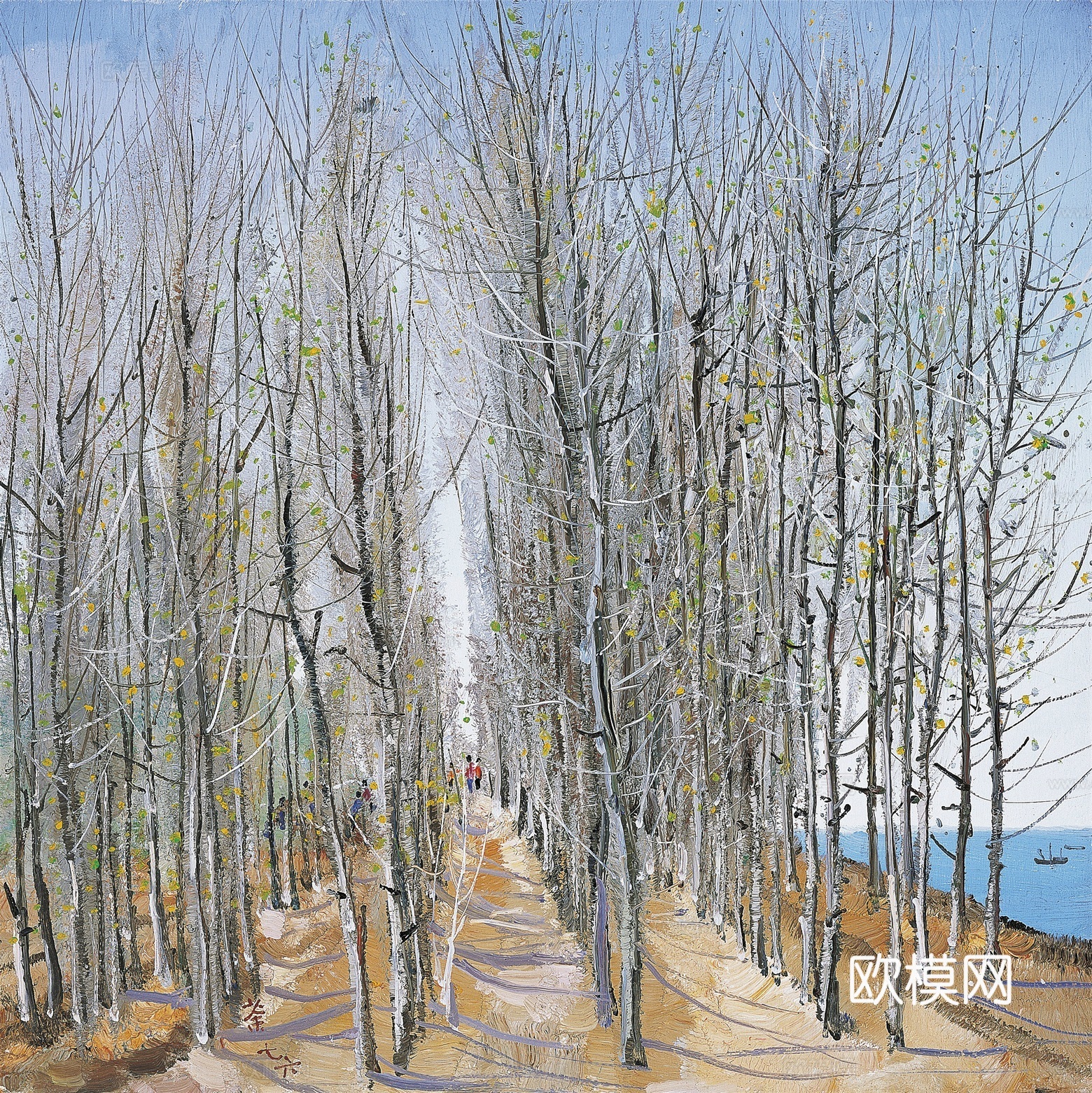 吴冠中绘画作品，写意水墨画，近现代水墨画，写意江南古镇水墨画下载