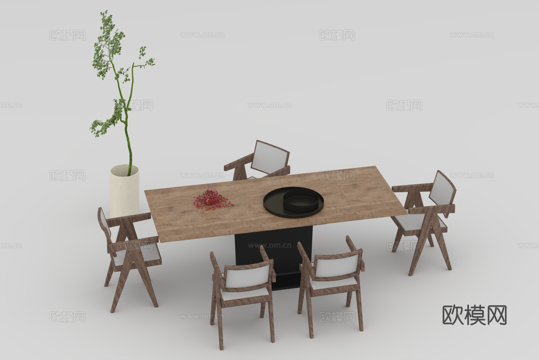 餐桌组合3d模型下载