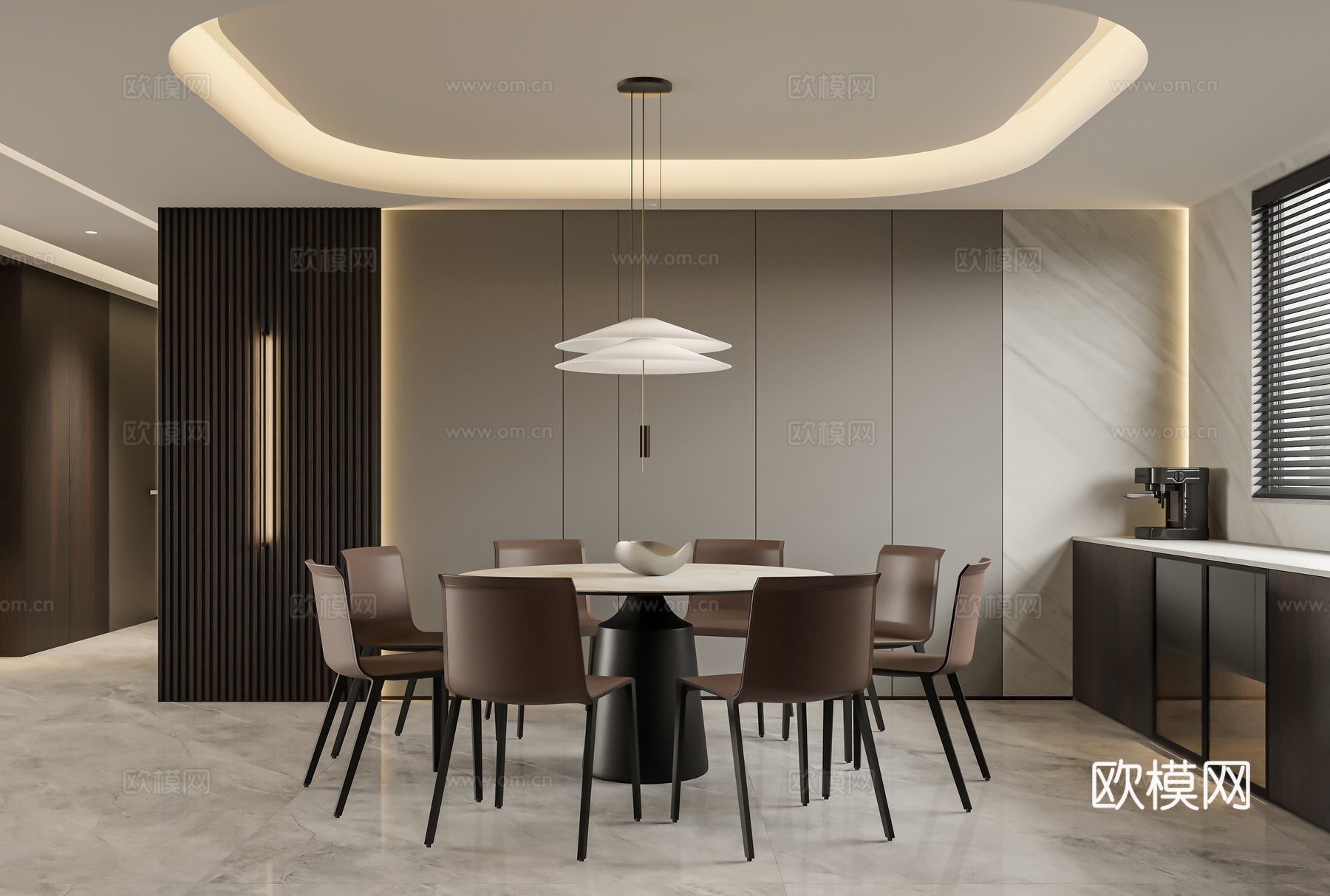 意式客餐厅3d模型下载（渲染图2）