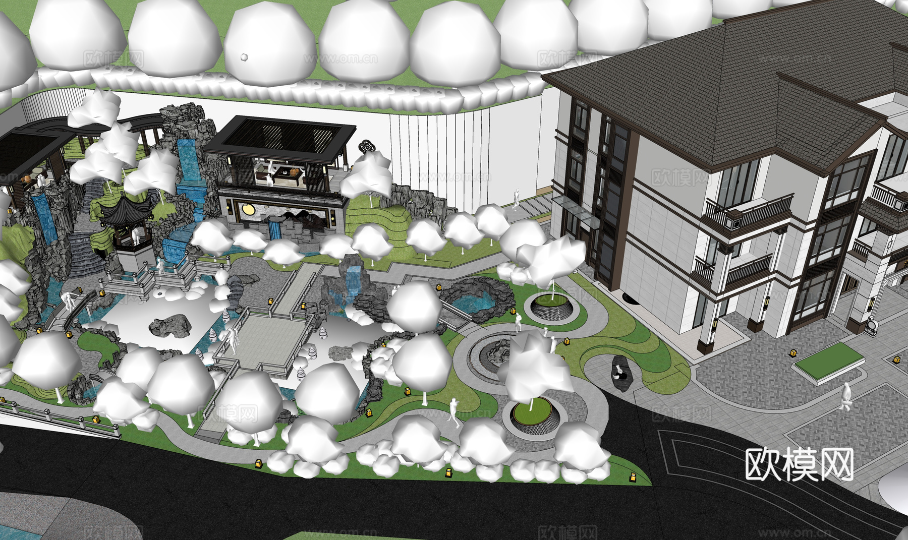 微景观 门 庭院门 室内造景 造景 草坪灯 庭院su模型